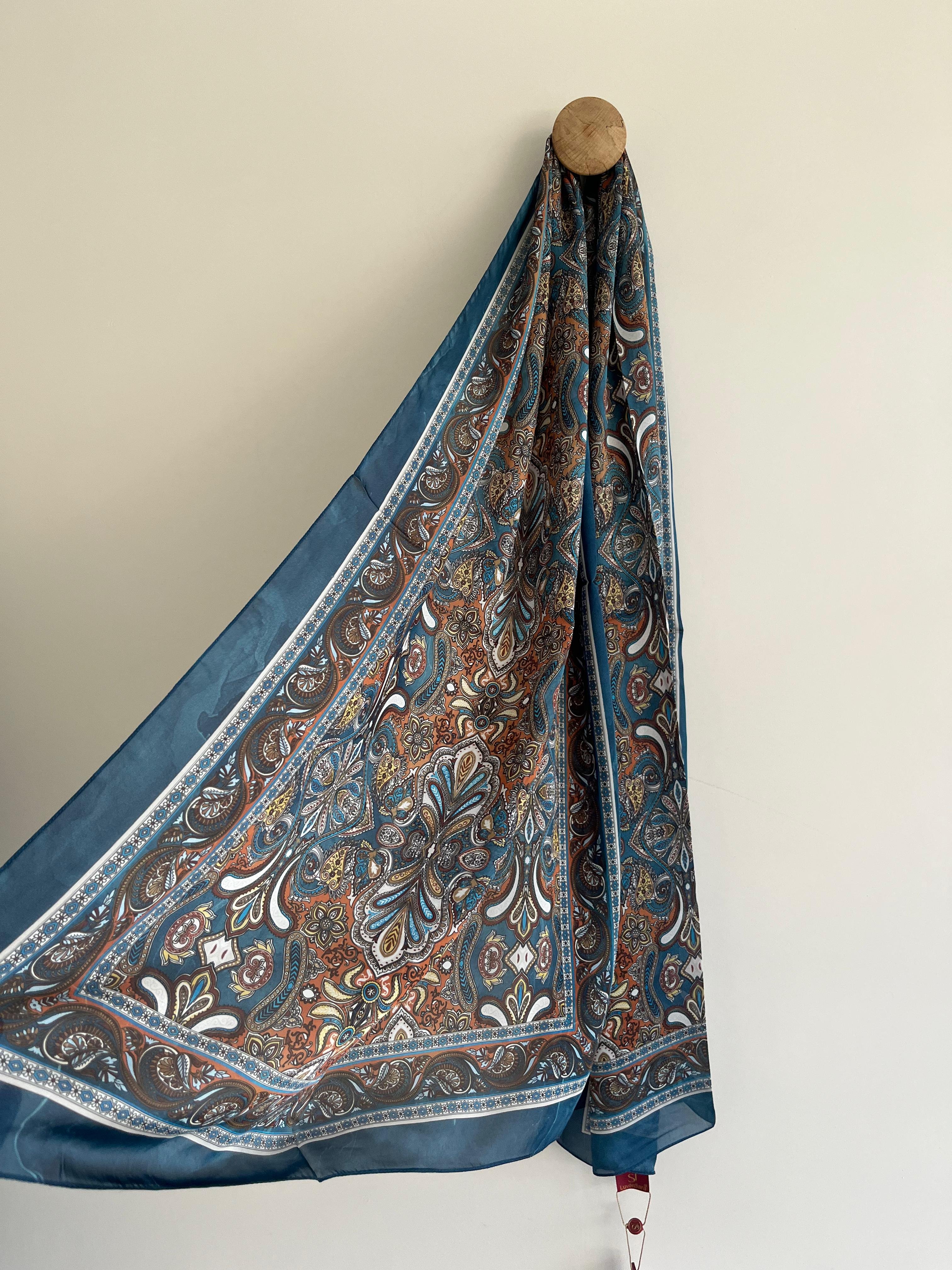 Patterned Indian Silk Shawl