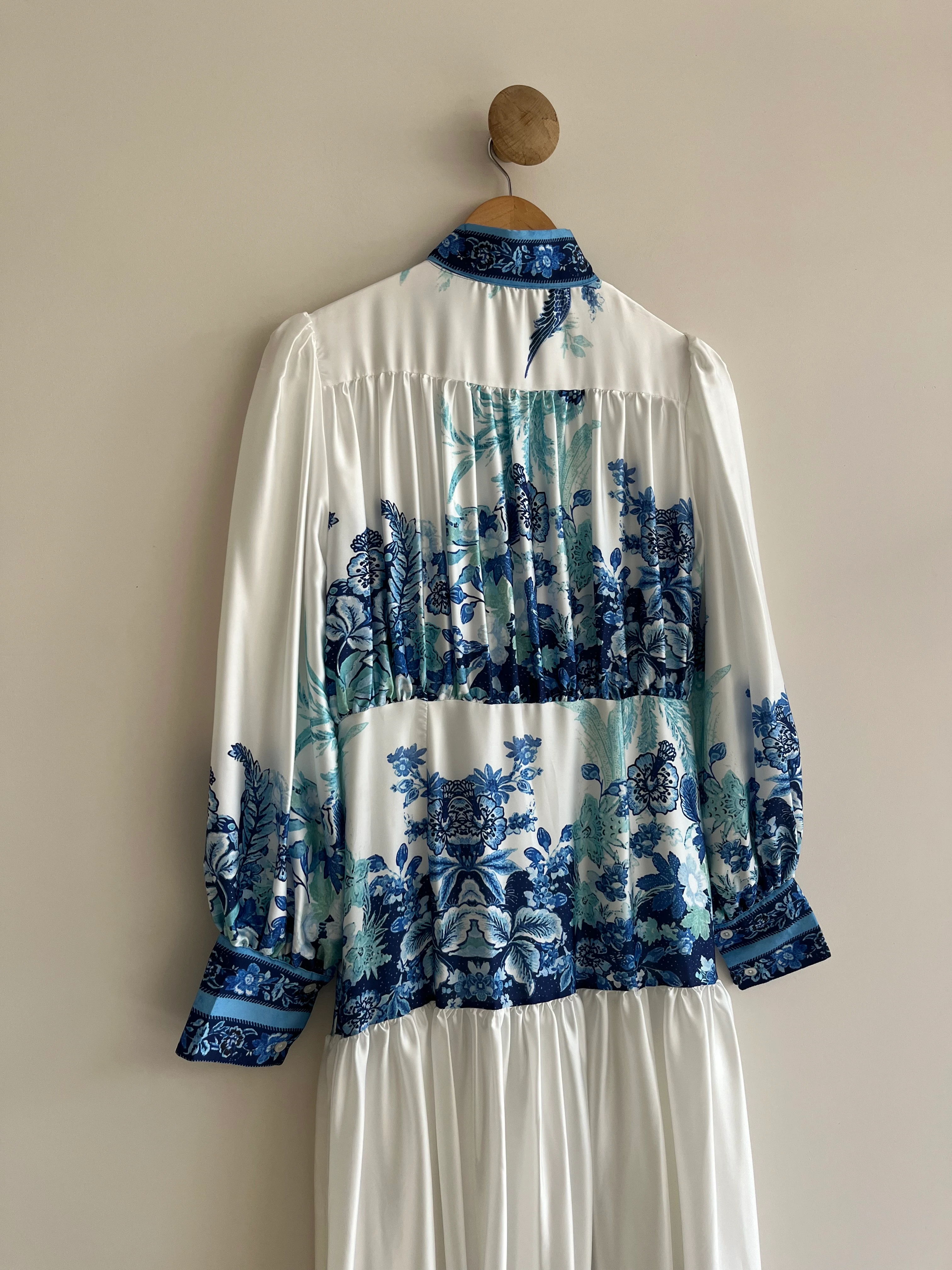 Mavi Saten Tasarım Elbise