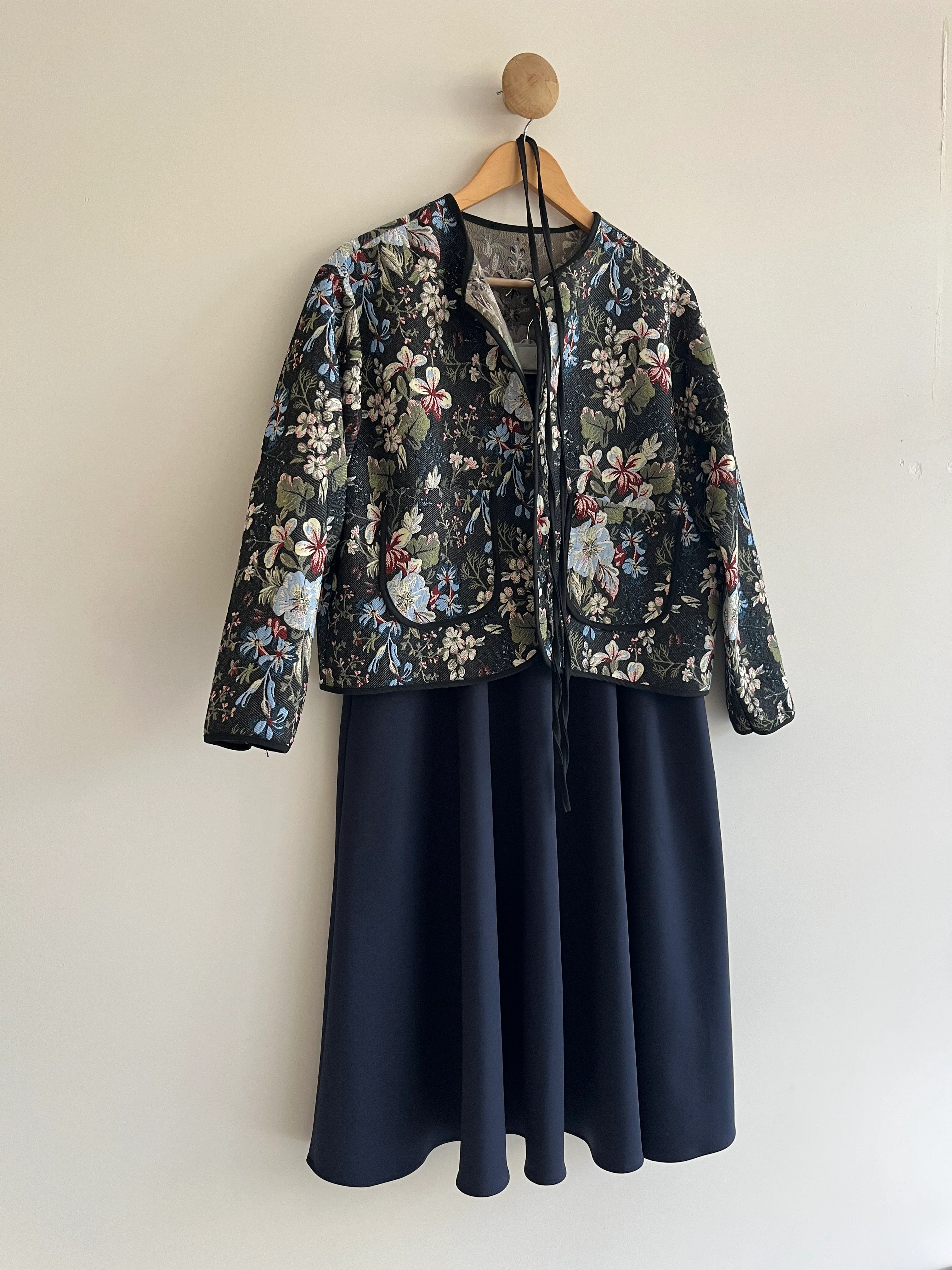 Siyah Etnik Desenli Ceket