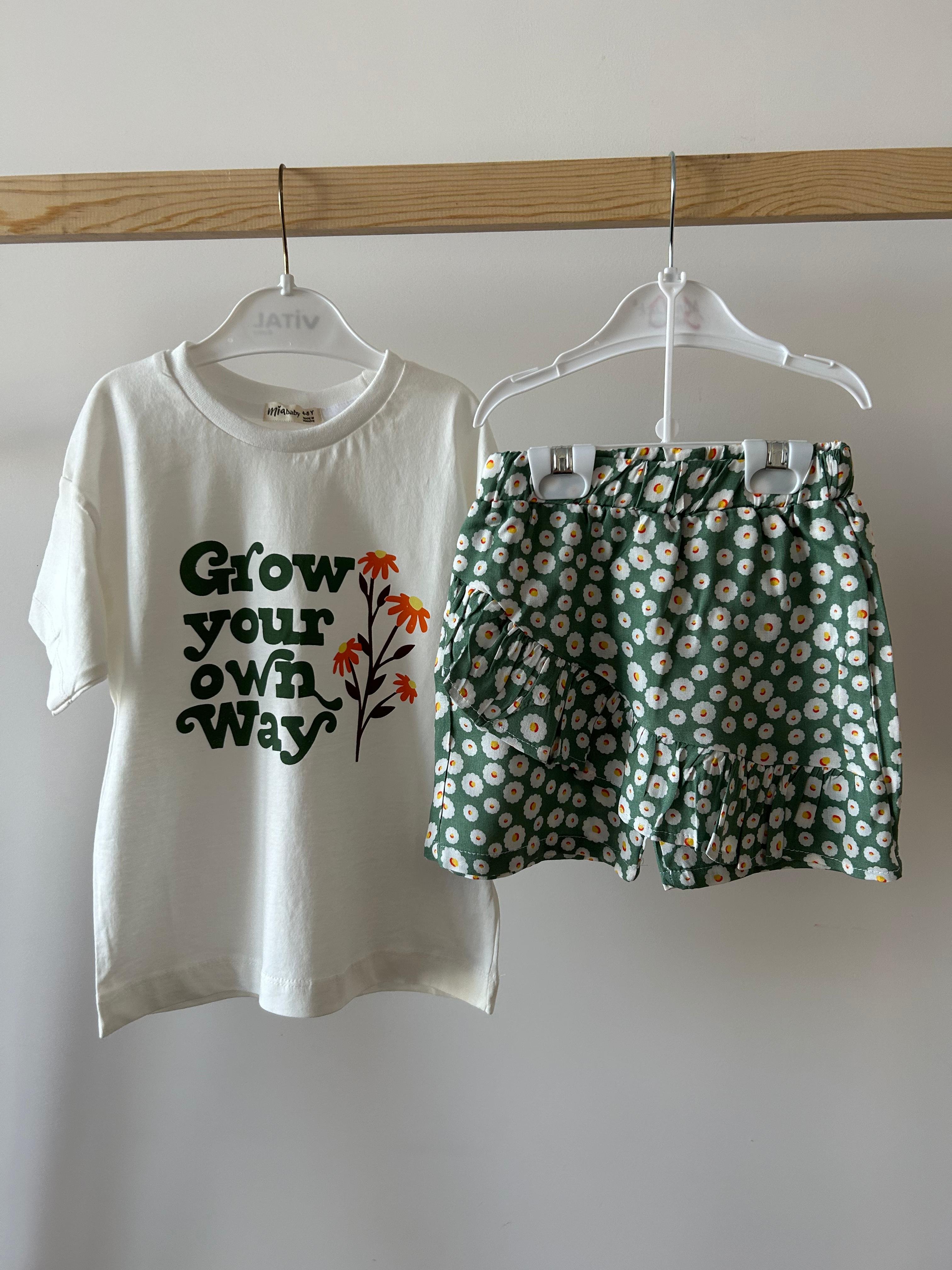 Floral Shorts Skirt T-shirt Set