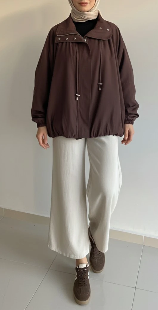 Oversize Bomber Astarlı Ceket