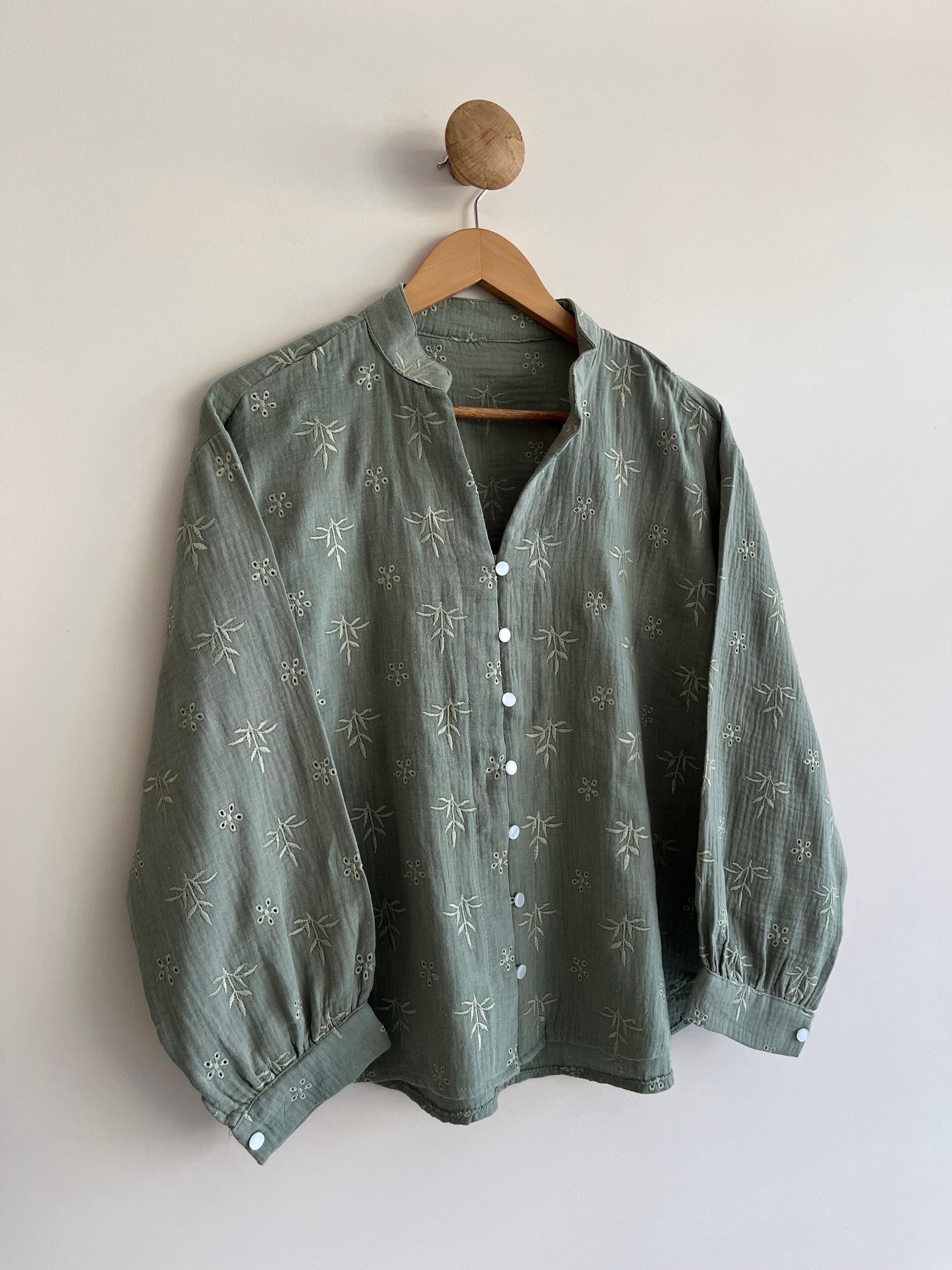Embroidered Muslin Shirt