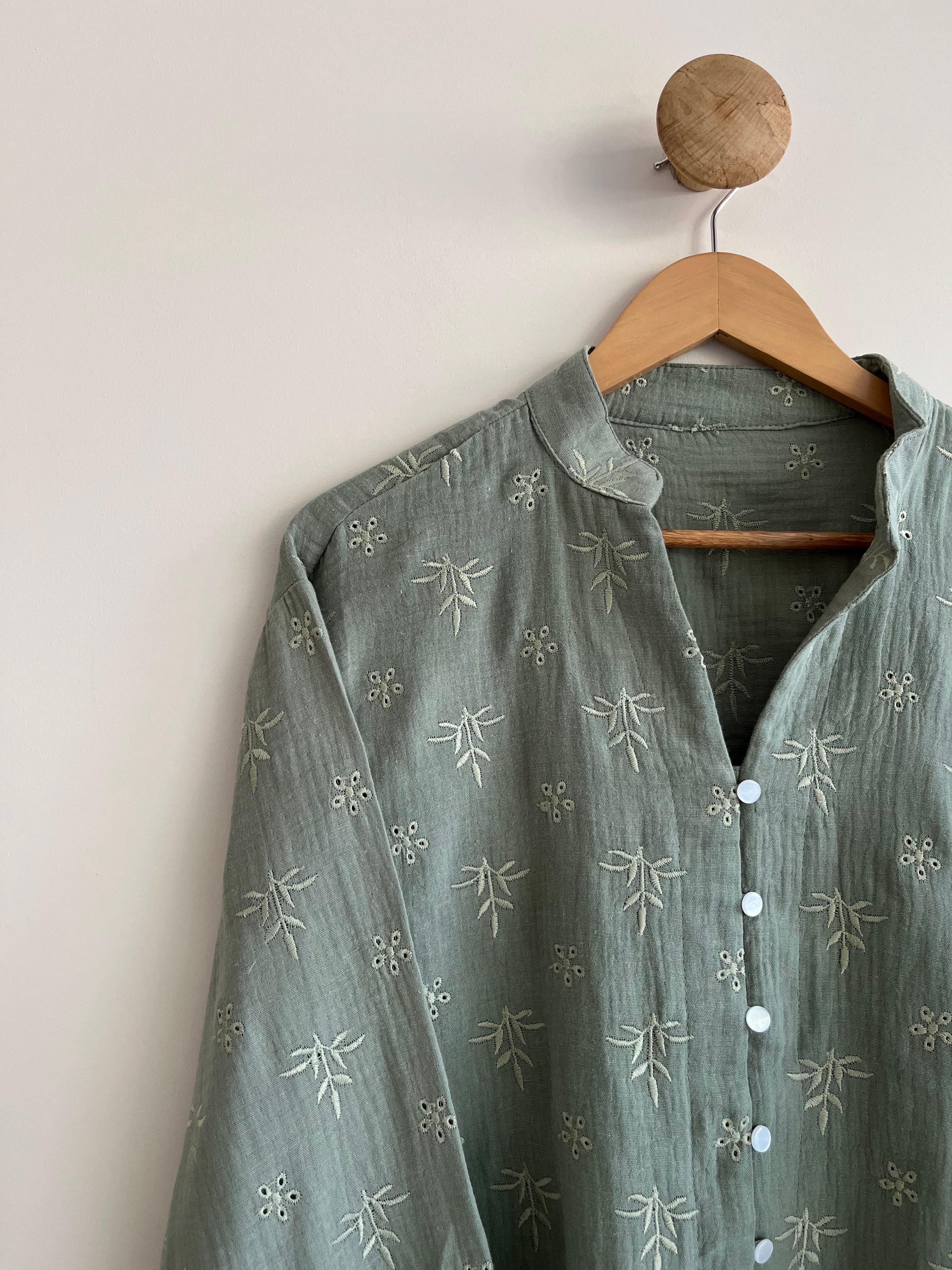 Embroidered Muslin Shirt