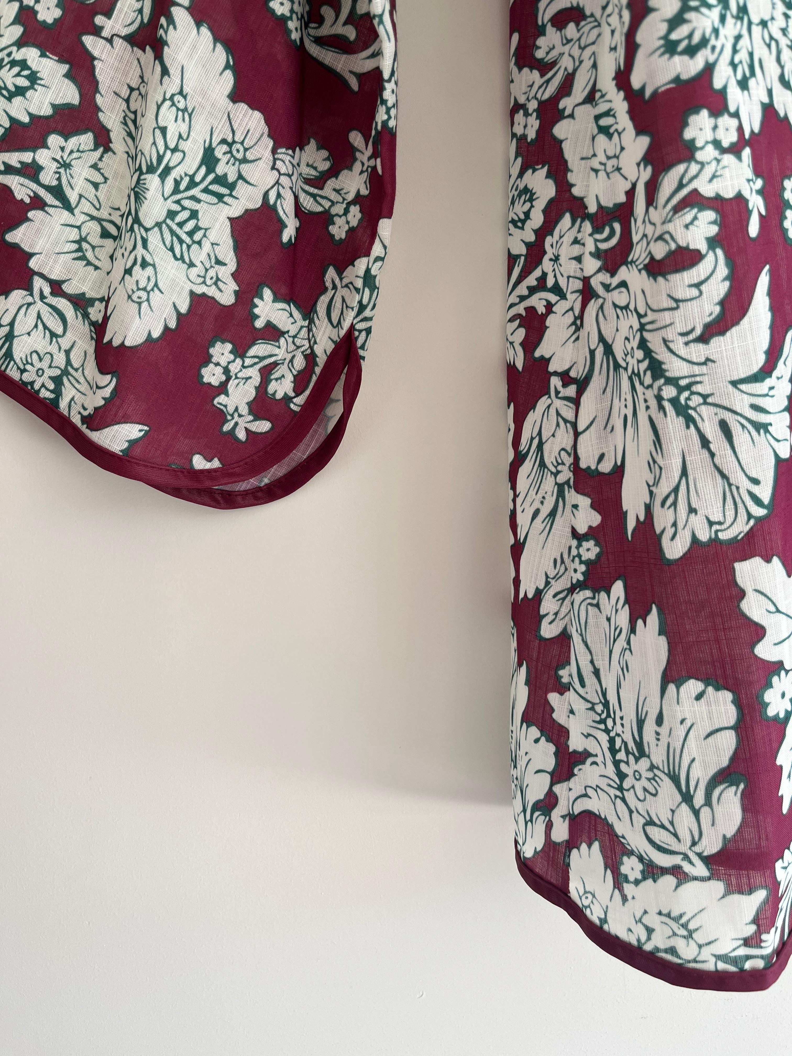 Desenli Keten Kimono