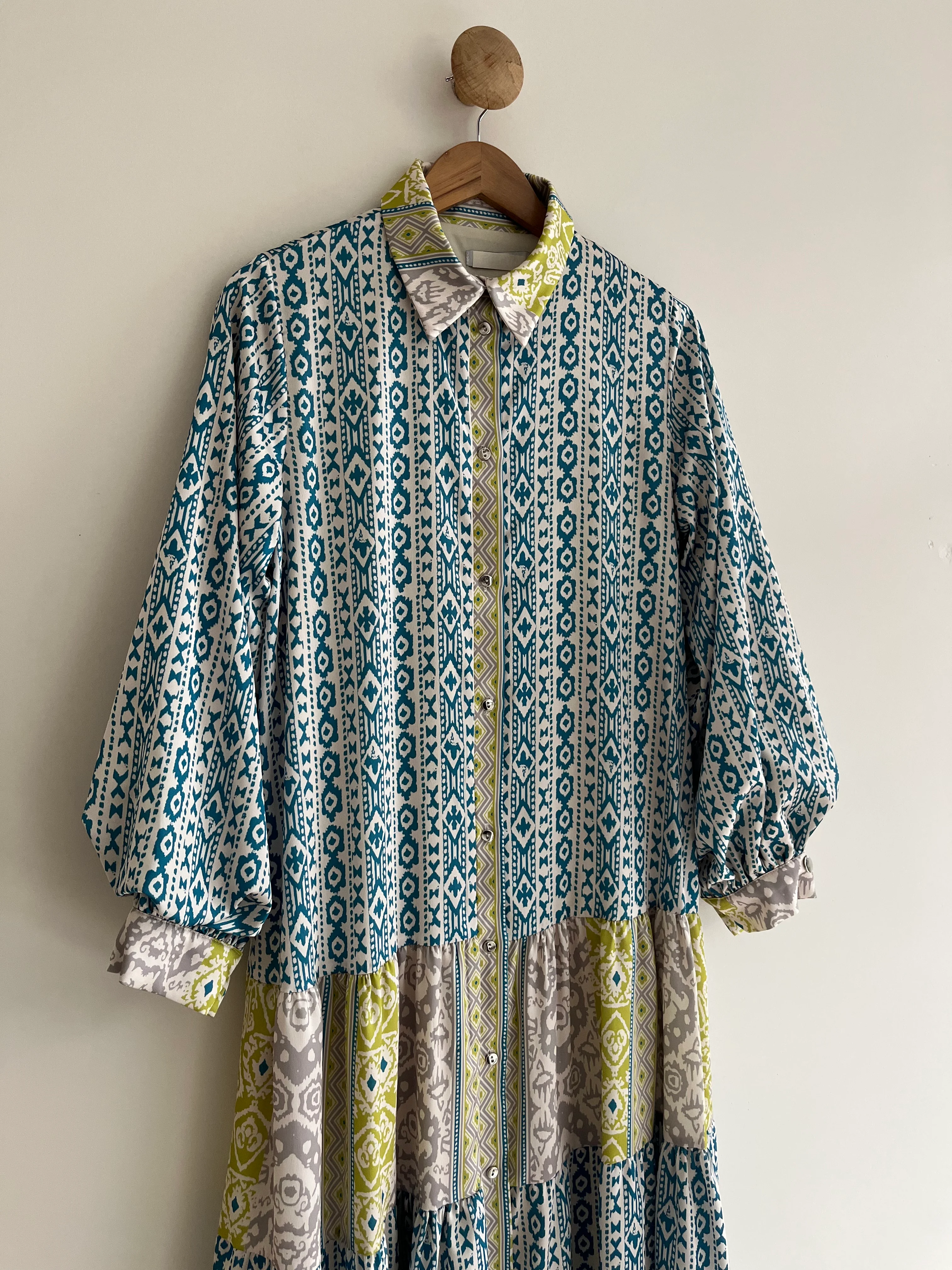 Tanya Saten Desenli Elbise