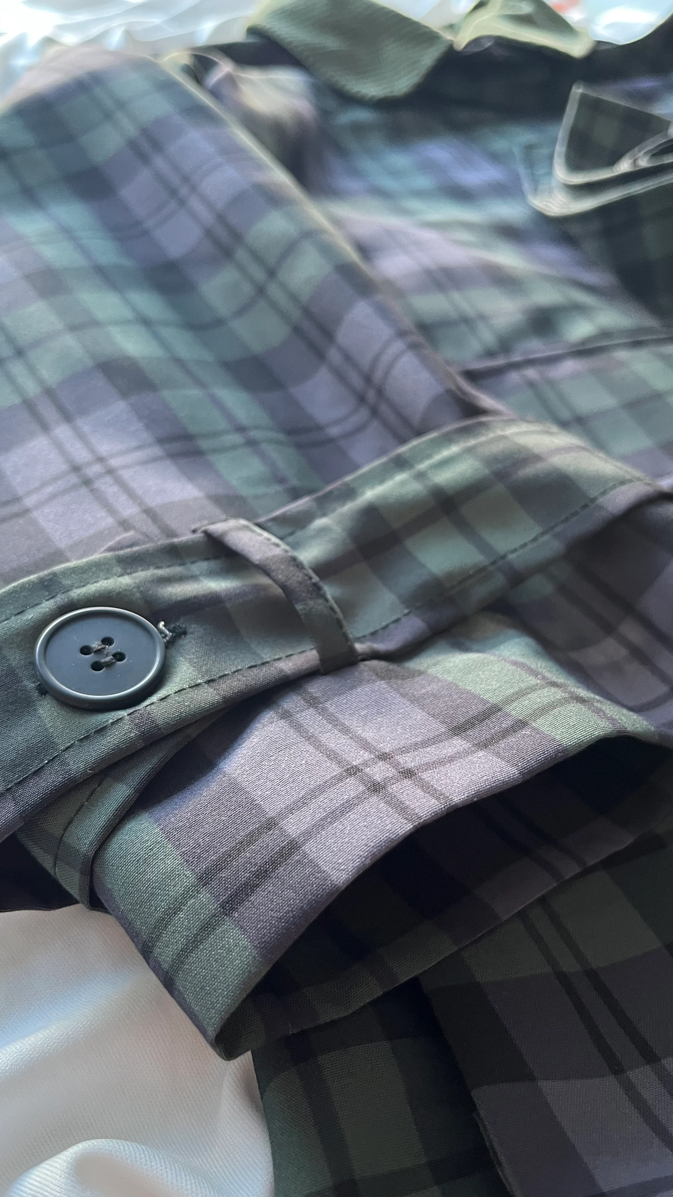 Ekose Desenli Astarlı Ceket-Trenç