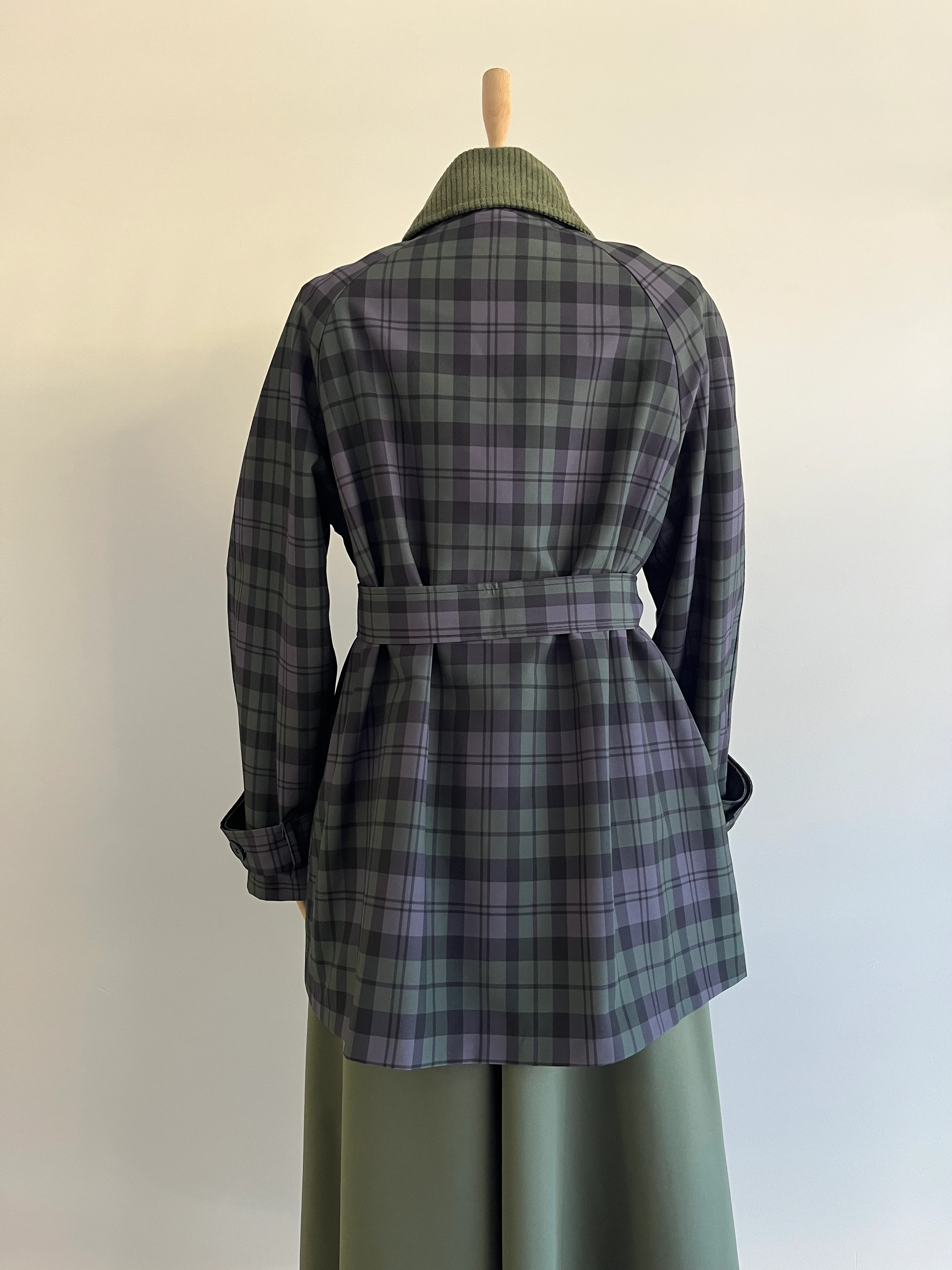 Ekose Desenli Astarlı Ceket-Trenç