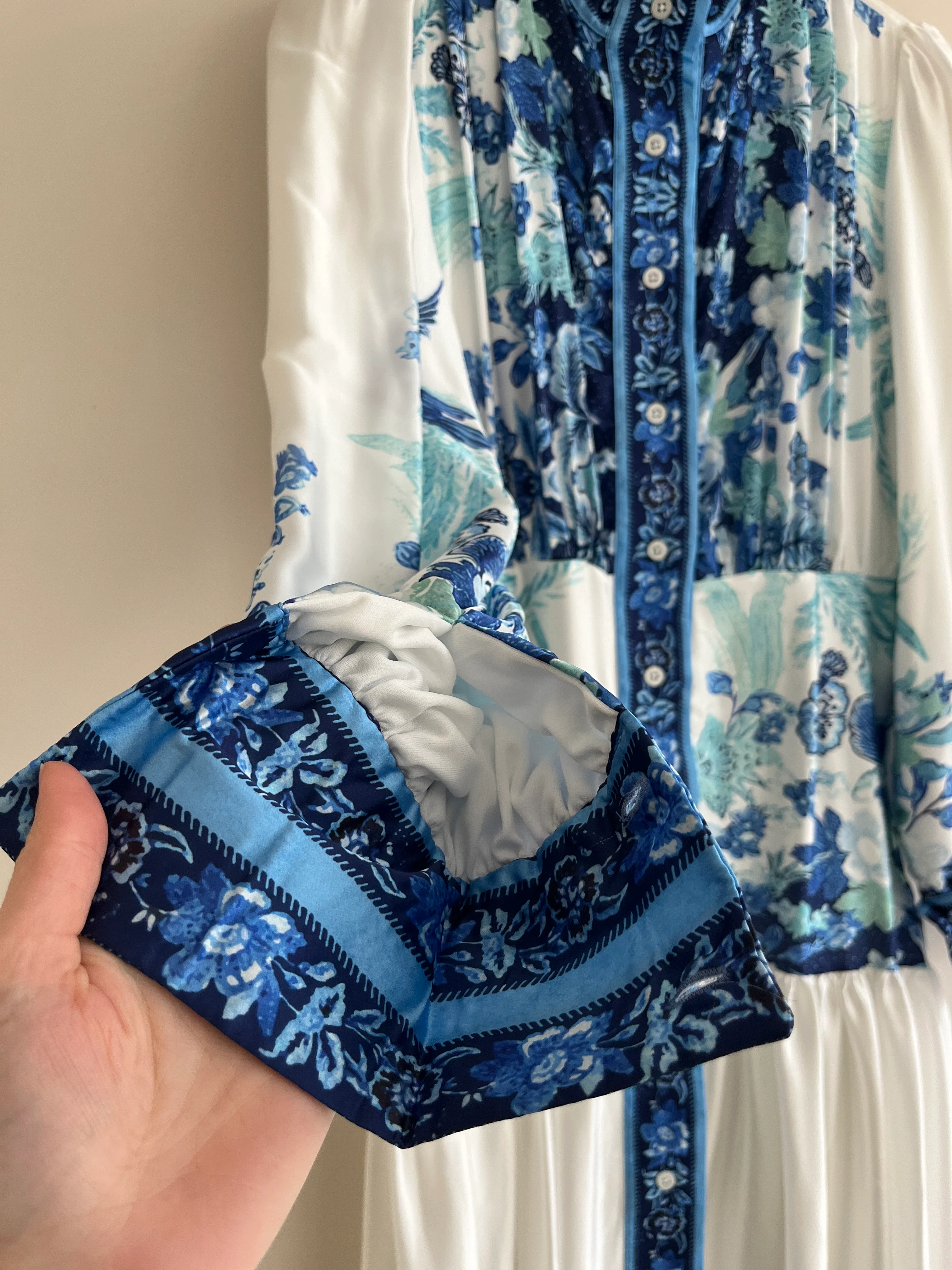 Mavi Saten Tasarım Elbise