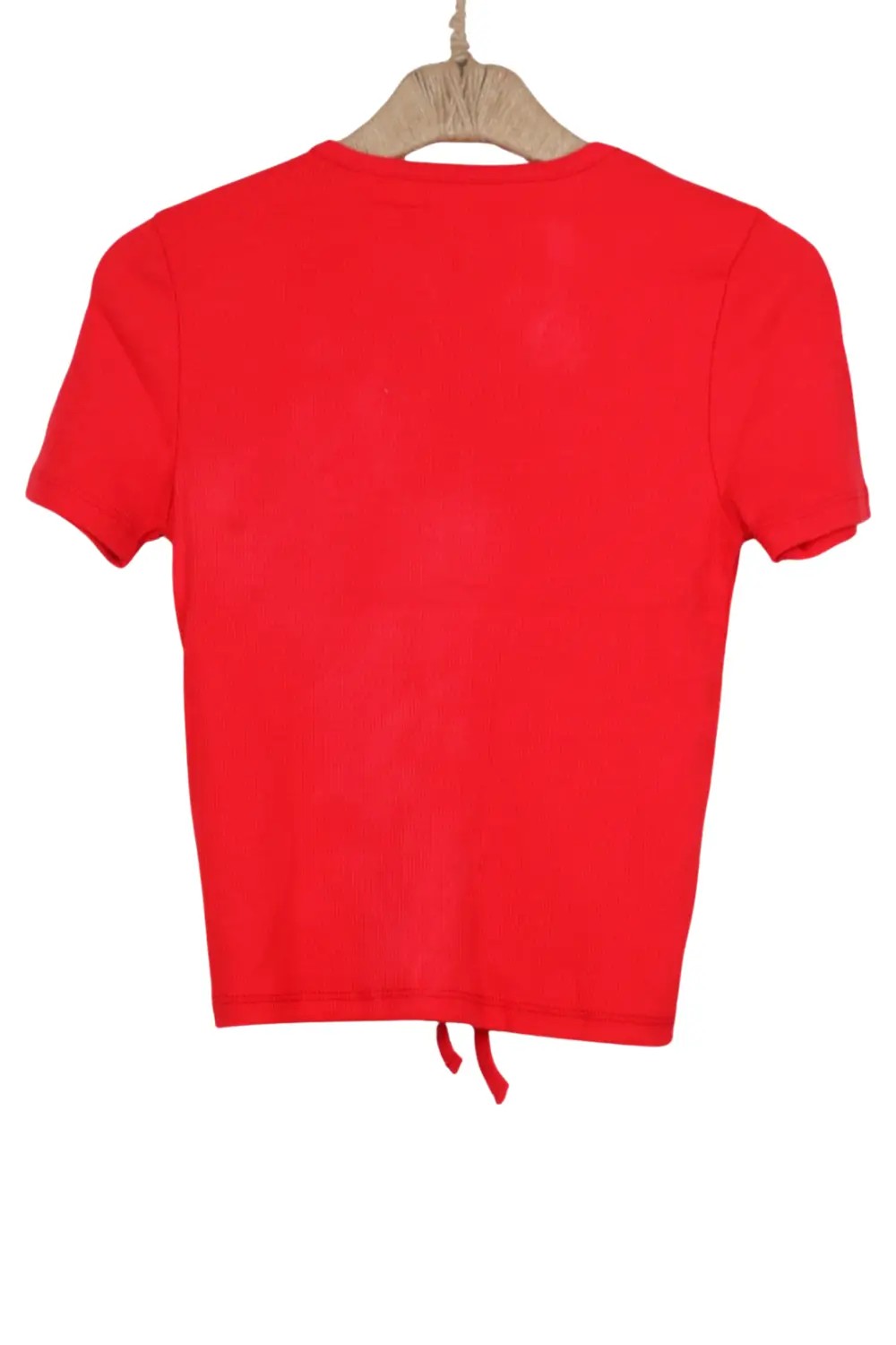 Büzgü Detaylı V Yaka Kadın Crop Top T-Shirt - TYLE20