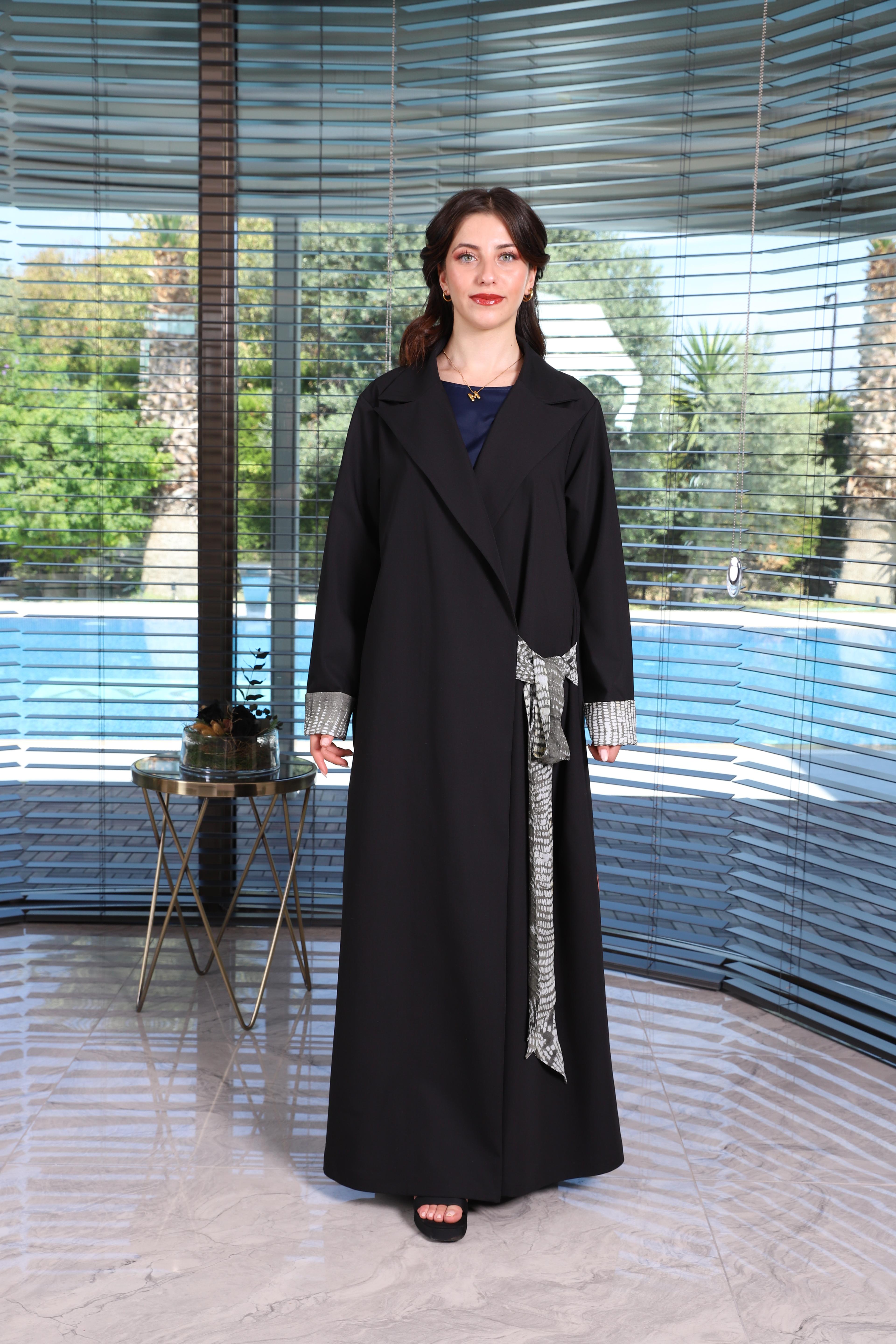 CEKET ABAYA SARMAŞIK KUŞAKLI 0023