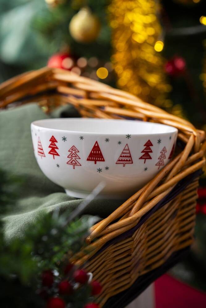 Yeni Yıl Temalı Santa 3 Parça Kase-Kupa Seti