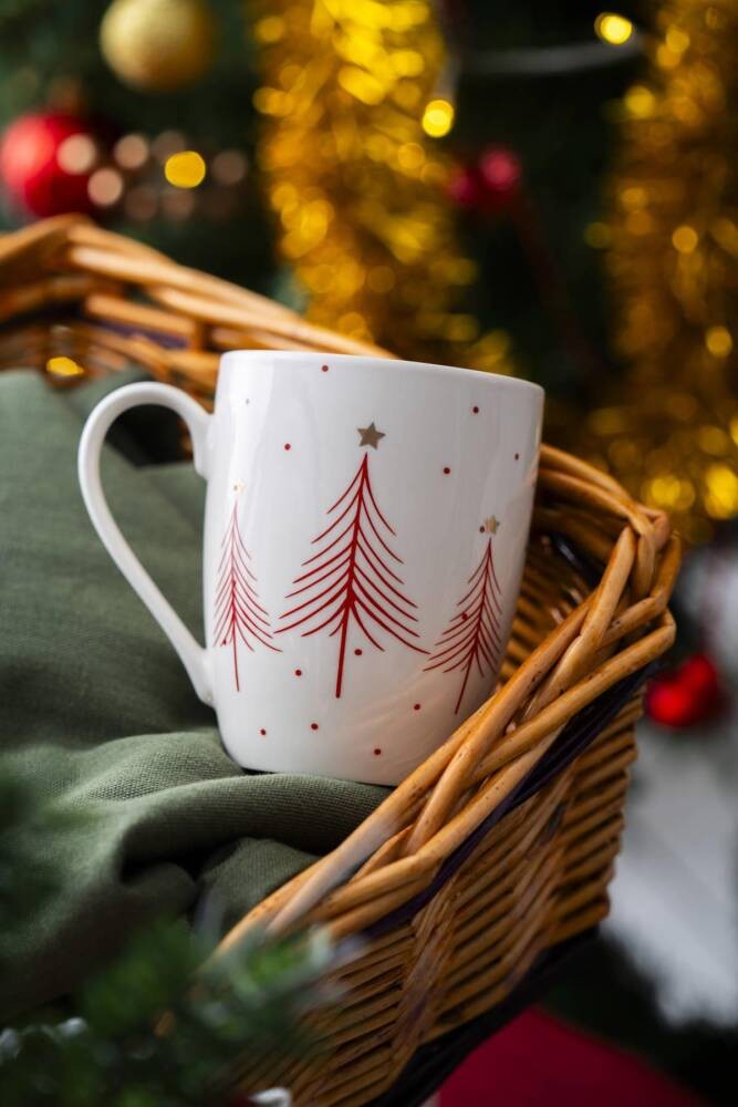 Yeni Yıl Temalı Santa 3 Parça Kase-Kupa Seti