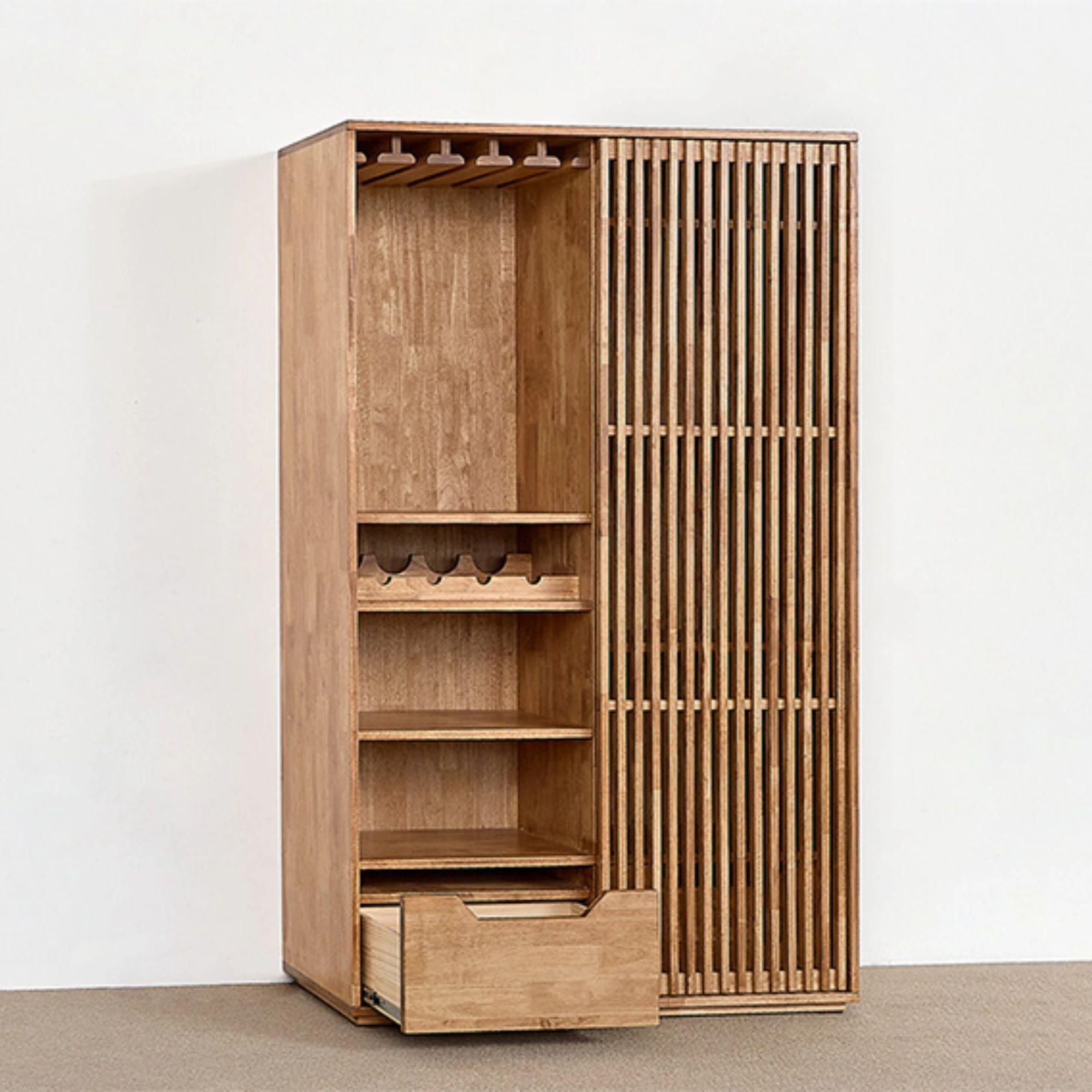 Clarence Dekoratif Ahşap Şarap Dolabı