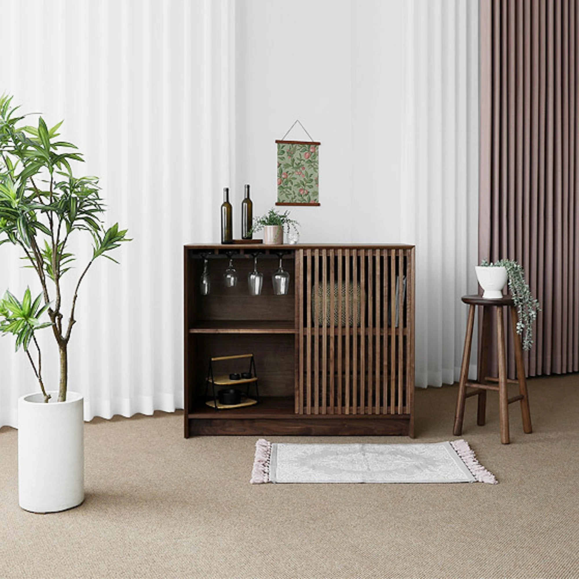 Row Dekoratif Ahşap Şaraplık