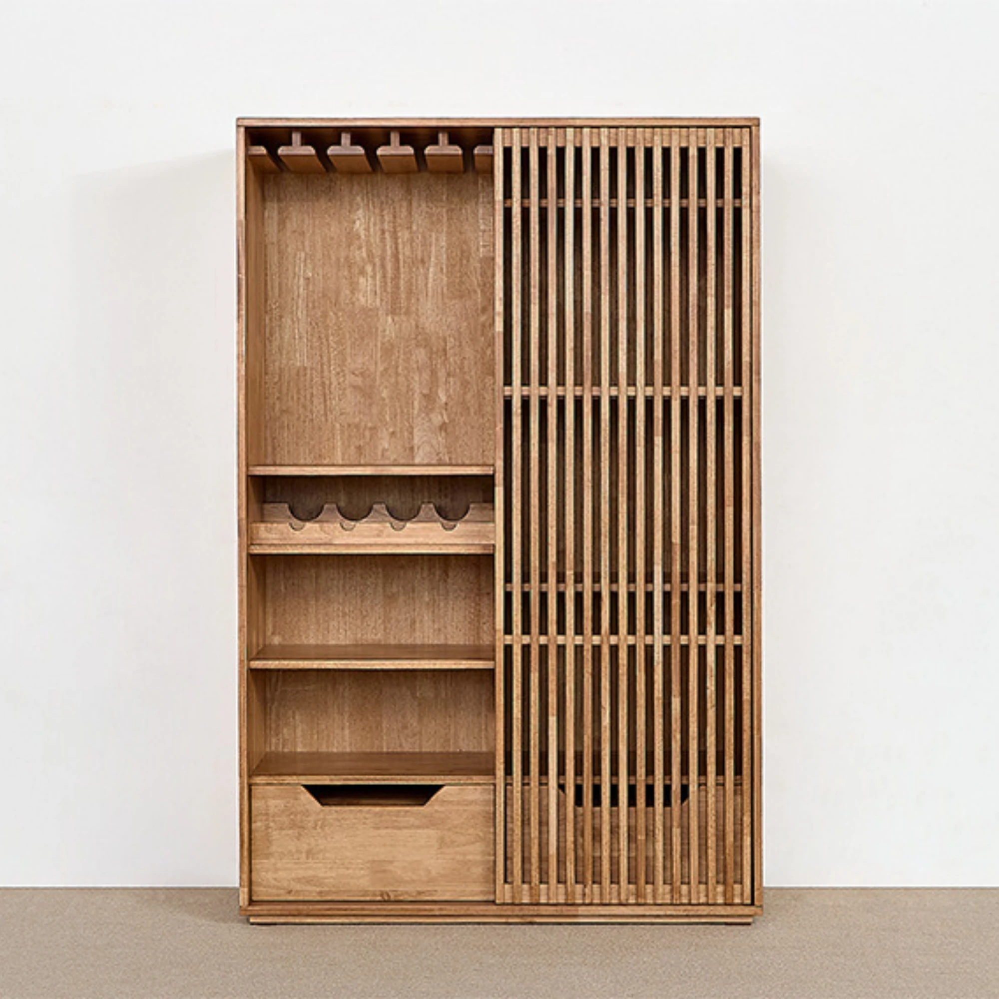 Clarence Dekoratif Ahşap Şarap Dolabı