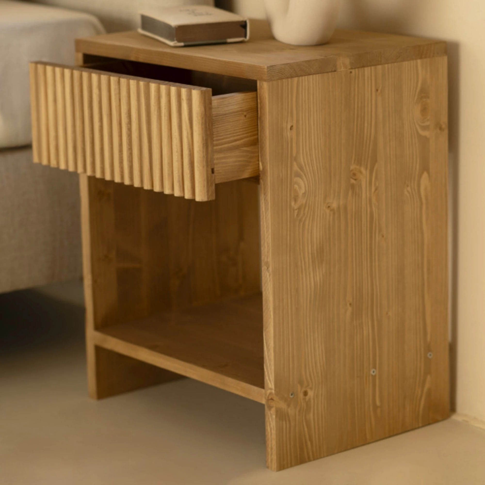 Almere 2'li Ahşap Komodin Seti