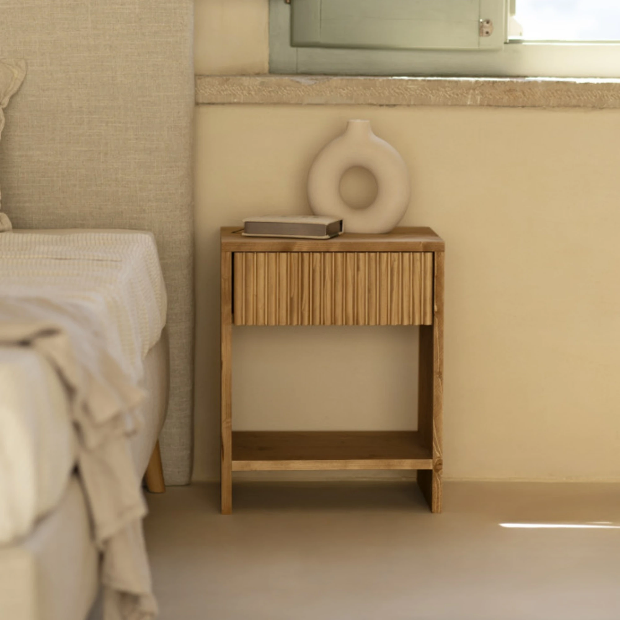 Almere 2'li Ahşap Komodin Seti