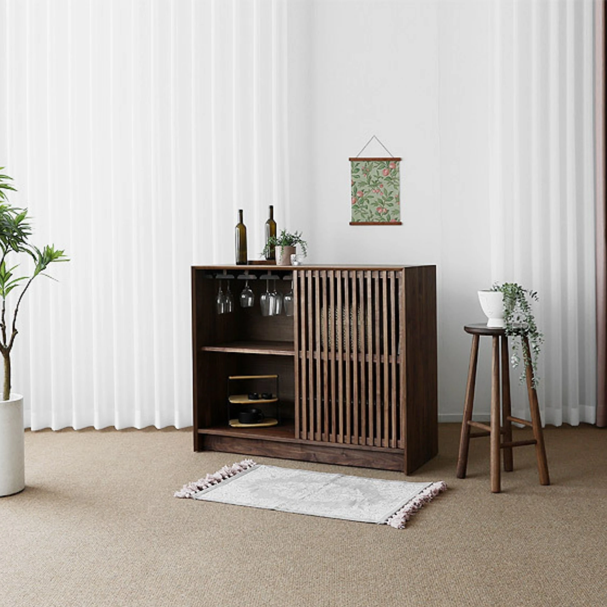 Row Dekoratif Ahşap Şaraplık