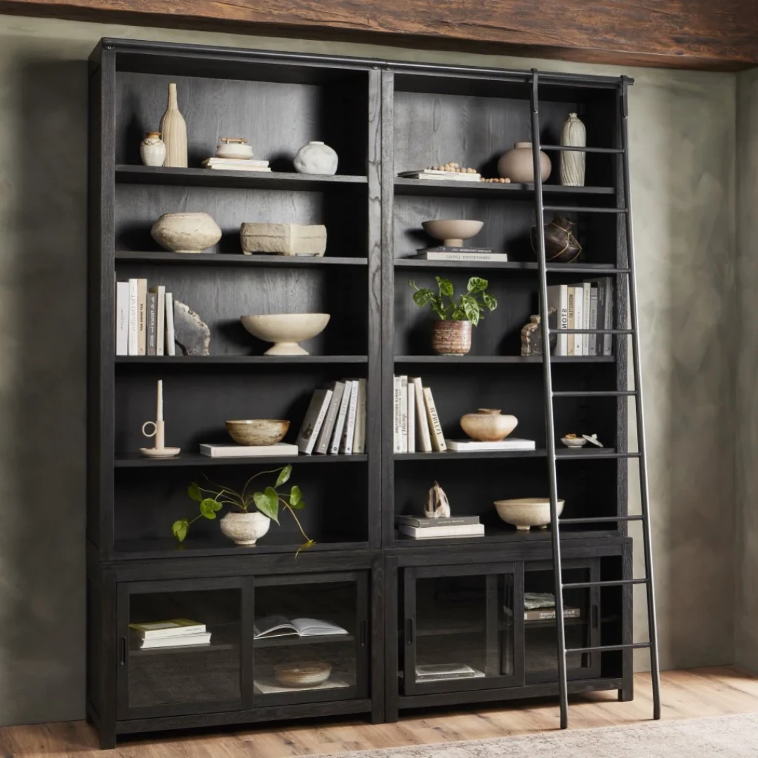 Mayotte Merdivenli Ahşap Kitaplık