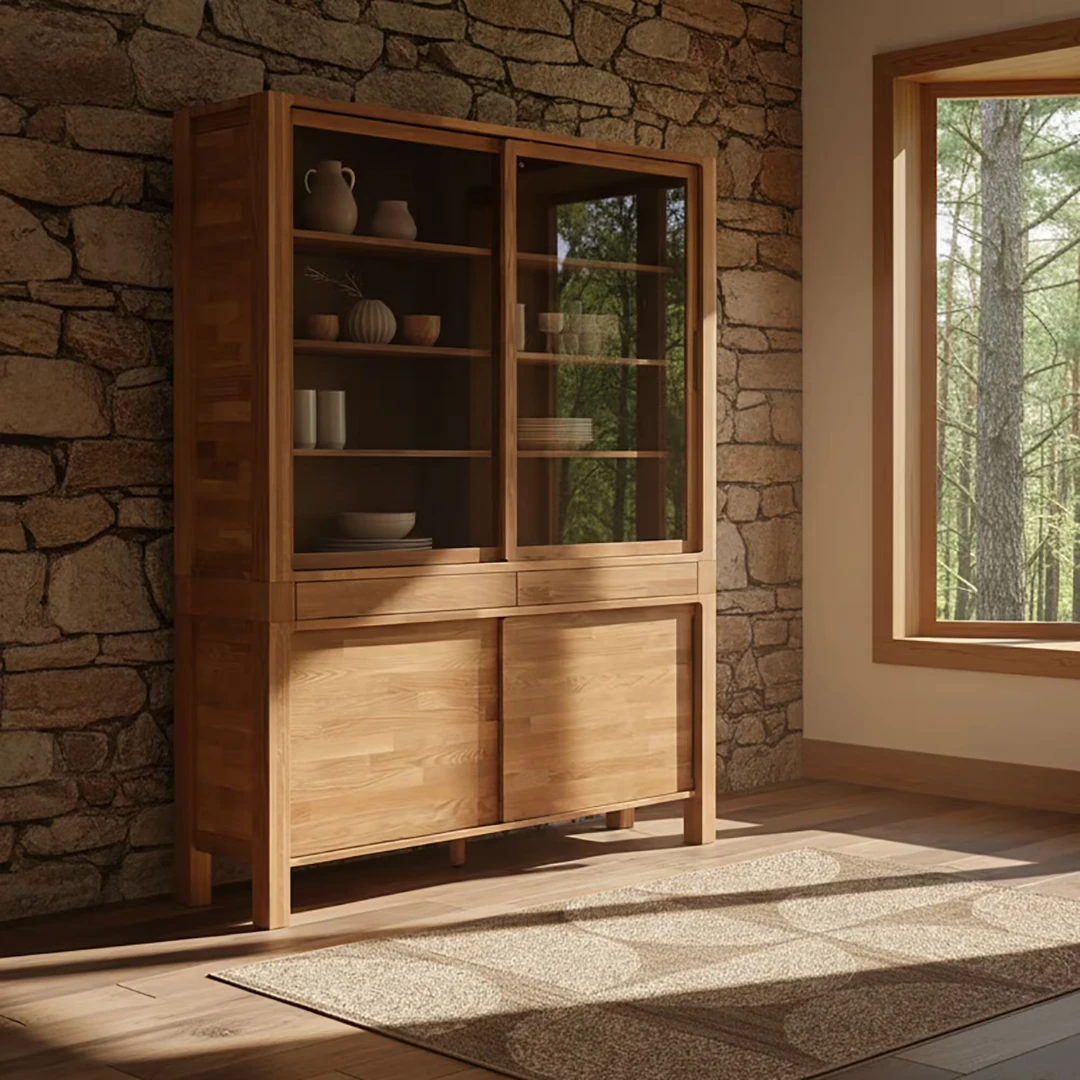 Tanda Cam Kapaklı Ahşap Büfe