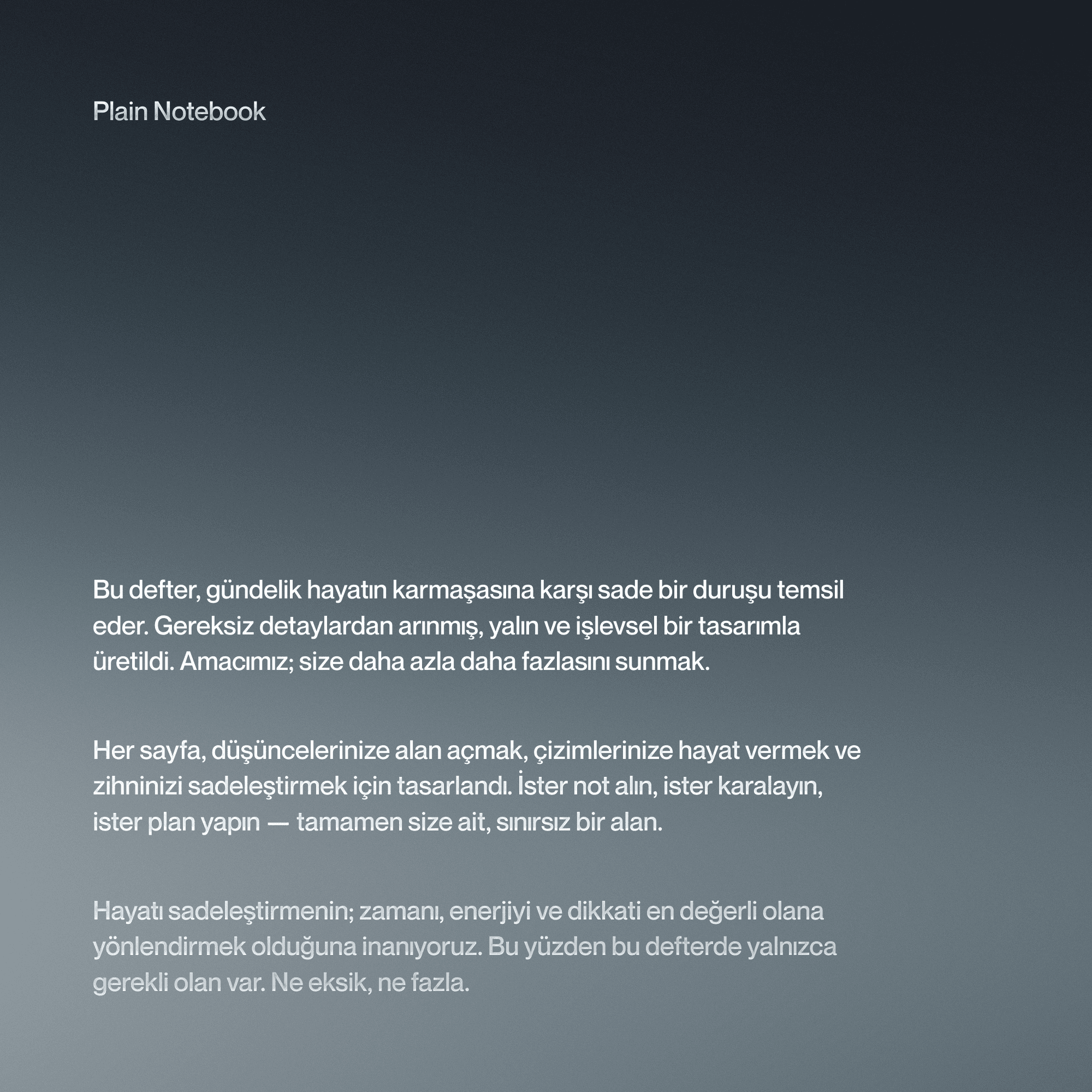Plain (Düz) Defter Turkuaz
