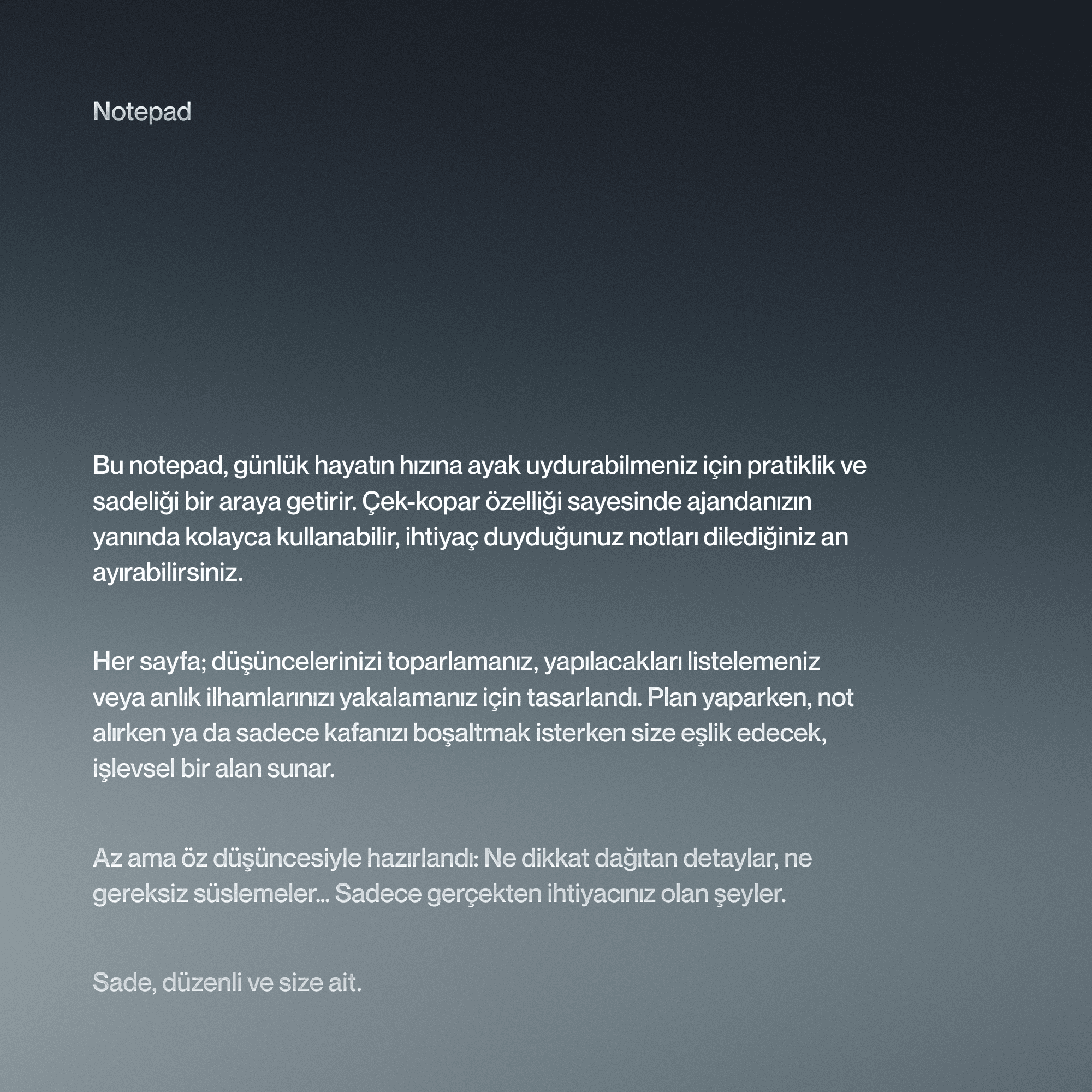 Sora Haftalık Notepad Midi