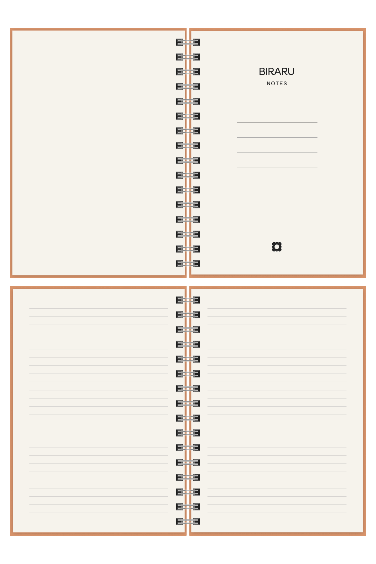 Biraru Turuncu Çizgili & Noktalı Defter