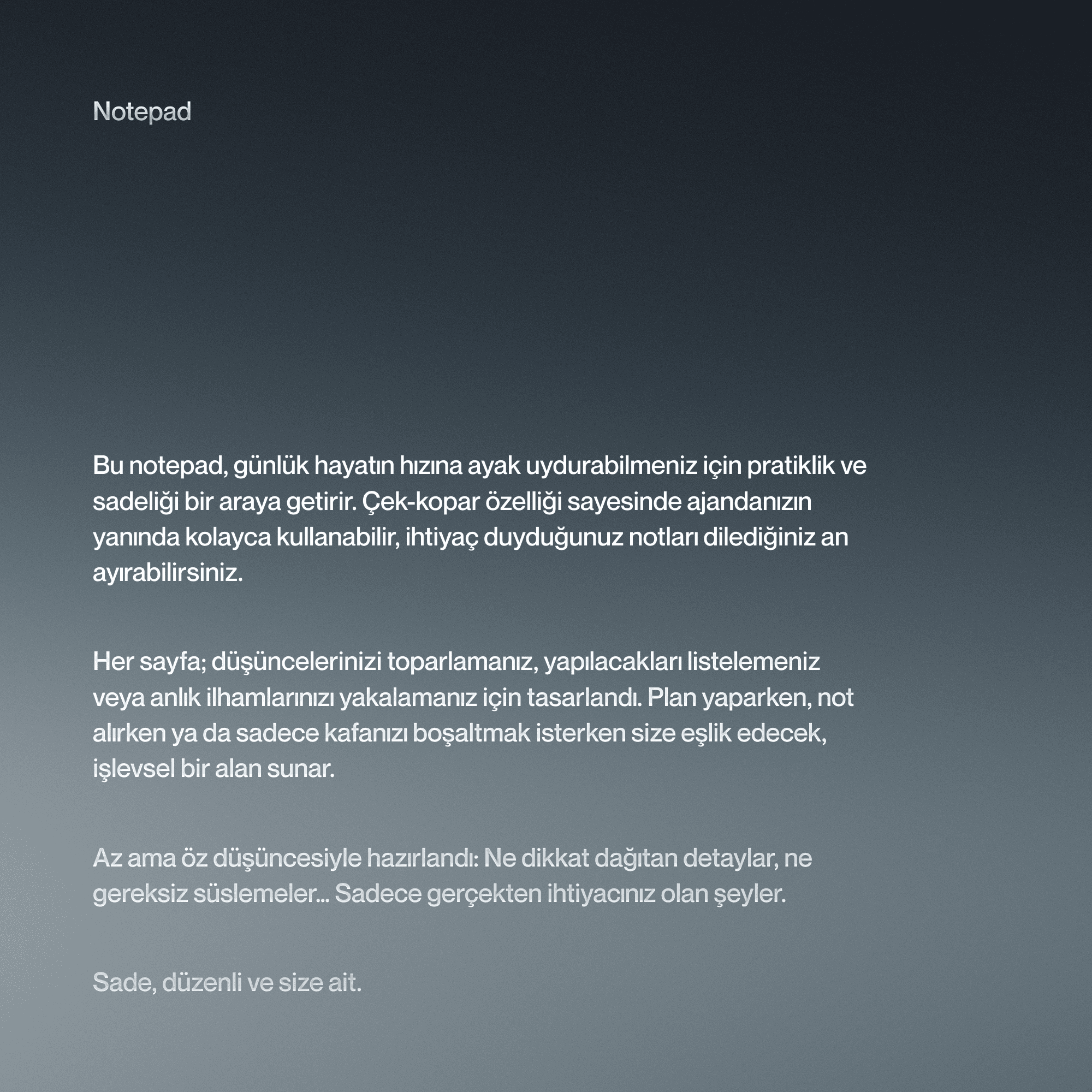 Sora Haftalık Notepad Mini