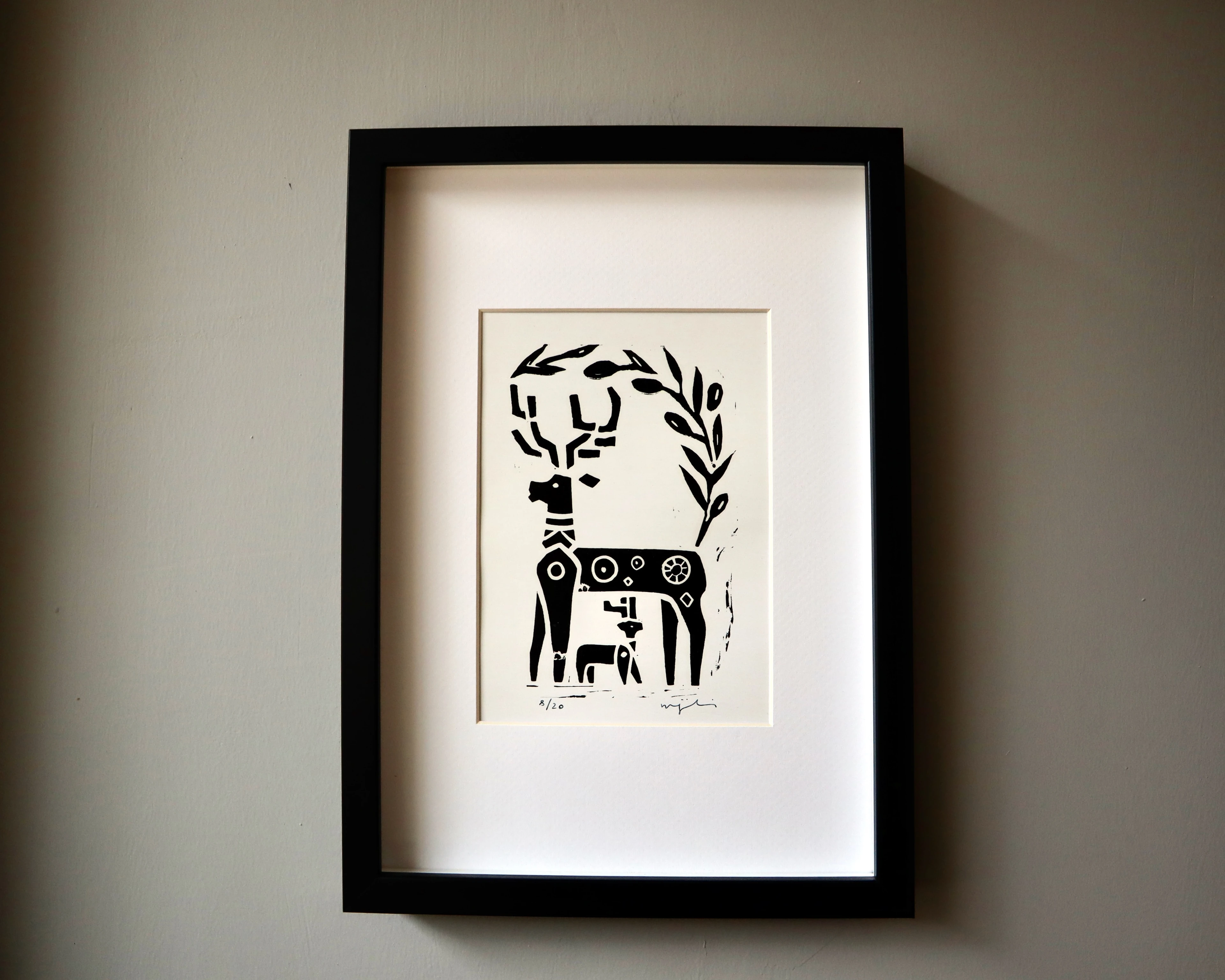 ikiz feta // siyah çerçeveli orijinal linol baskı