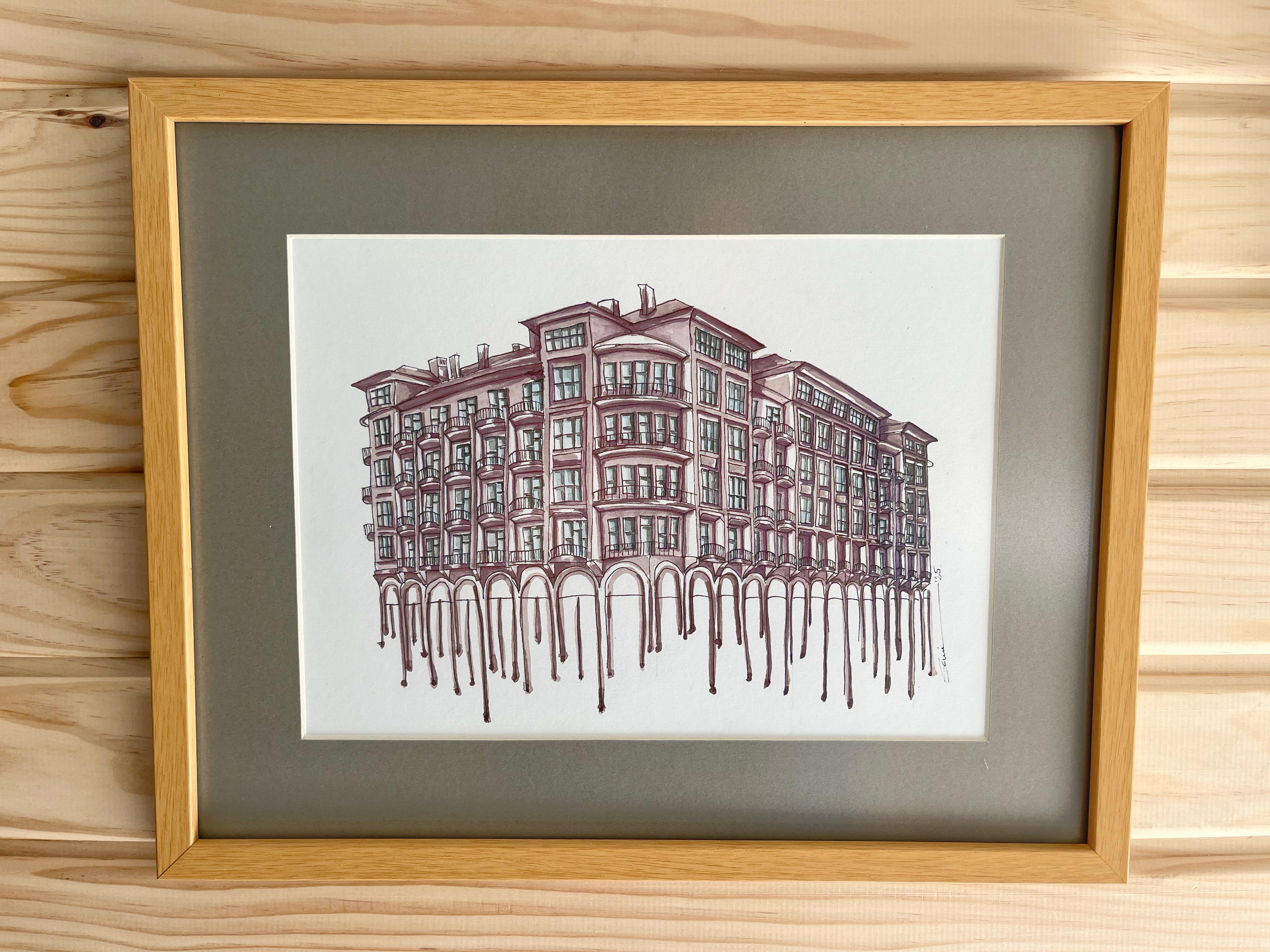 ankara, evkaf apartmanı [küçük tiyatro] // suluboya