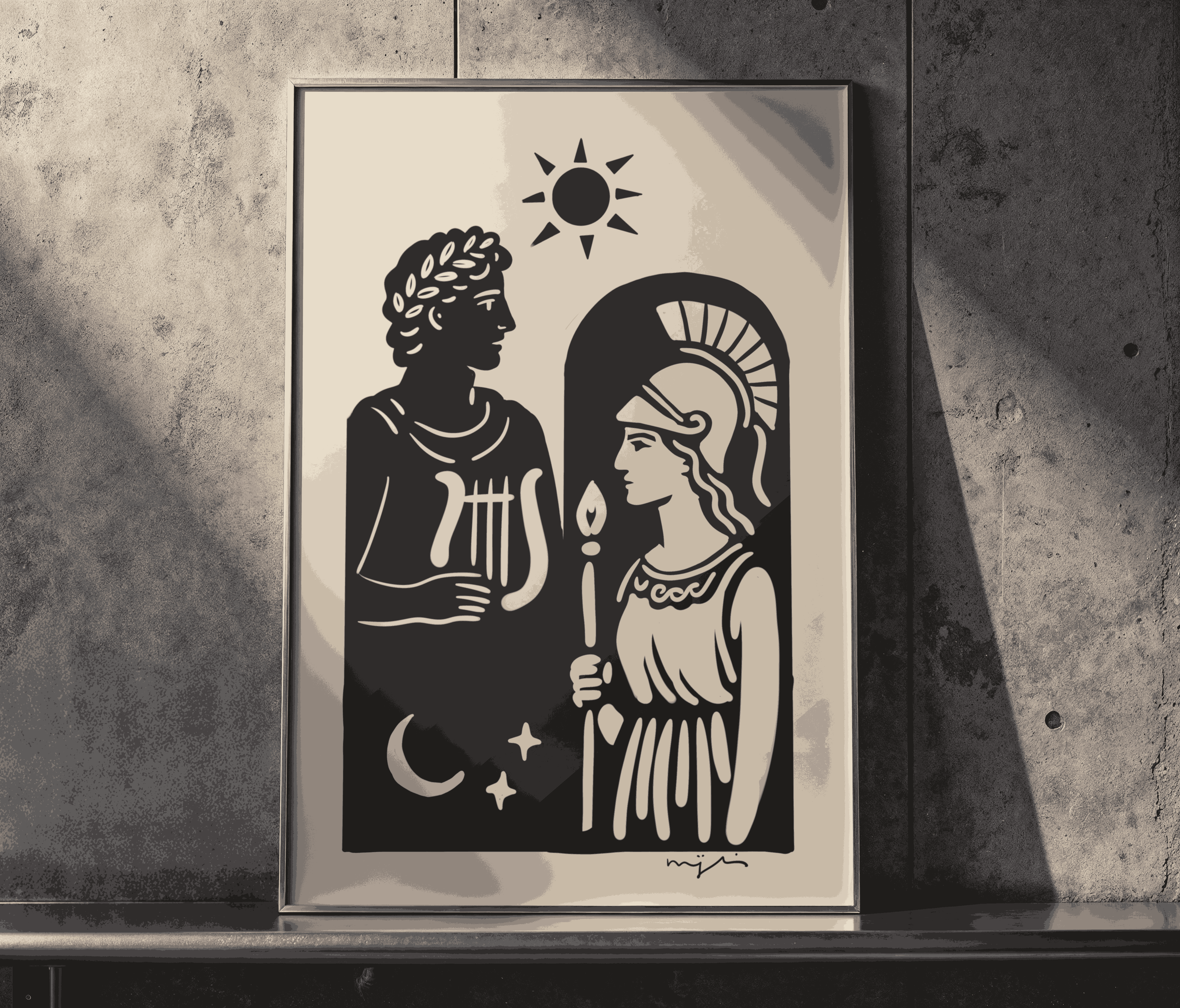 Gündüz Apollon Gece Athena // Fine Art Poster