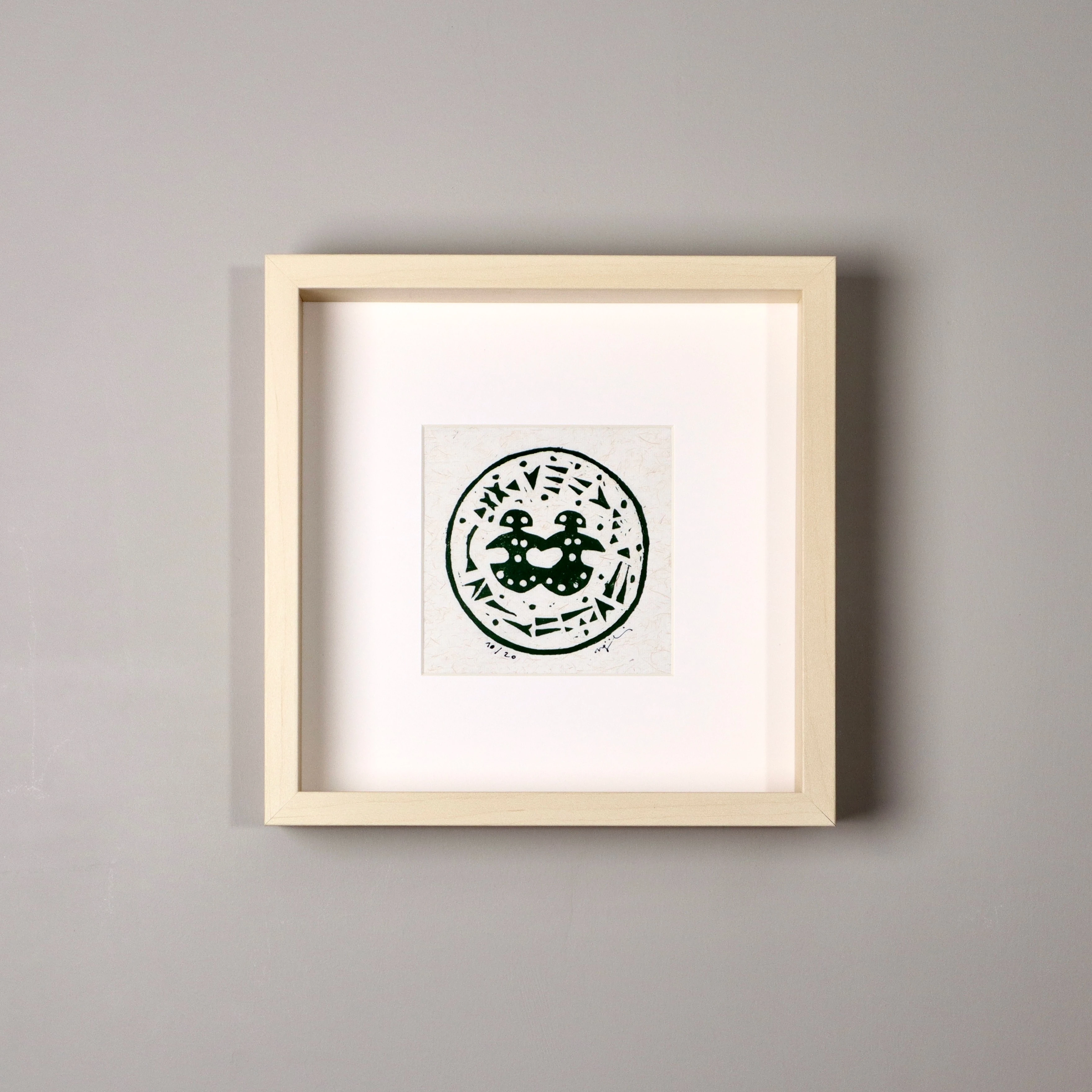 ikiz idol // çerçeveli linol baskı