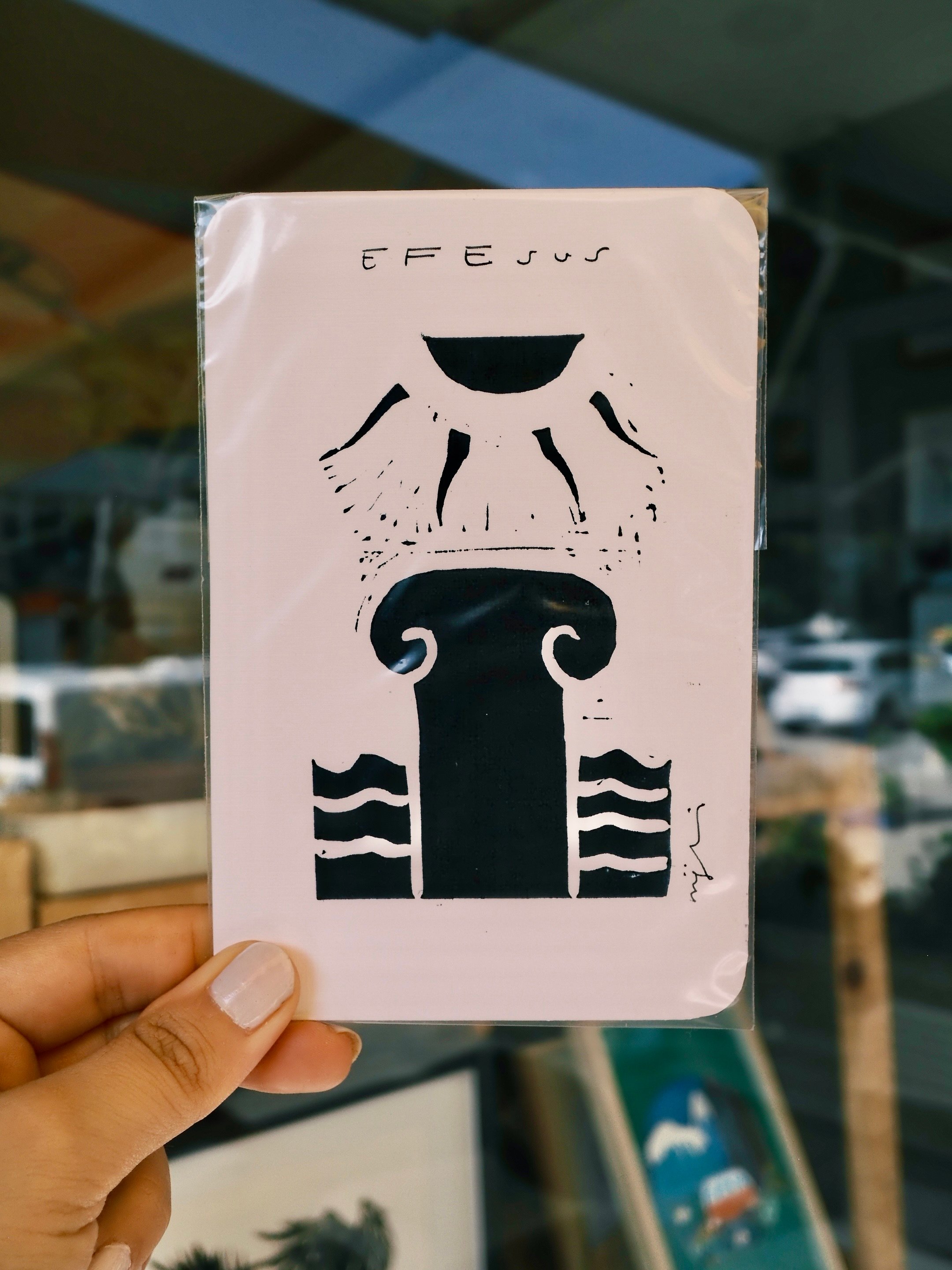 Efesus // Linol Baskı Kartpostal