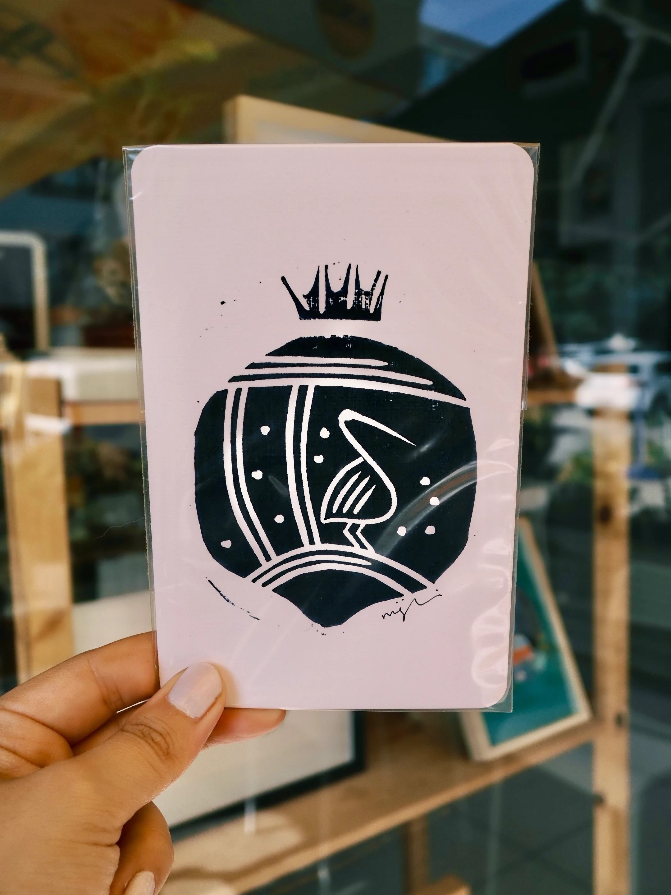 Nar // Linol Baskı Kartpostal 