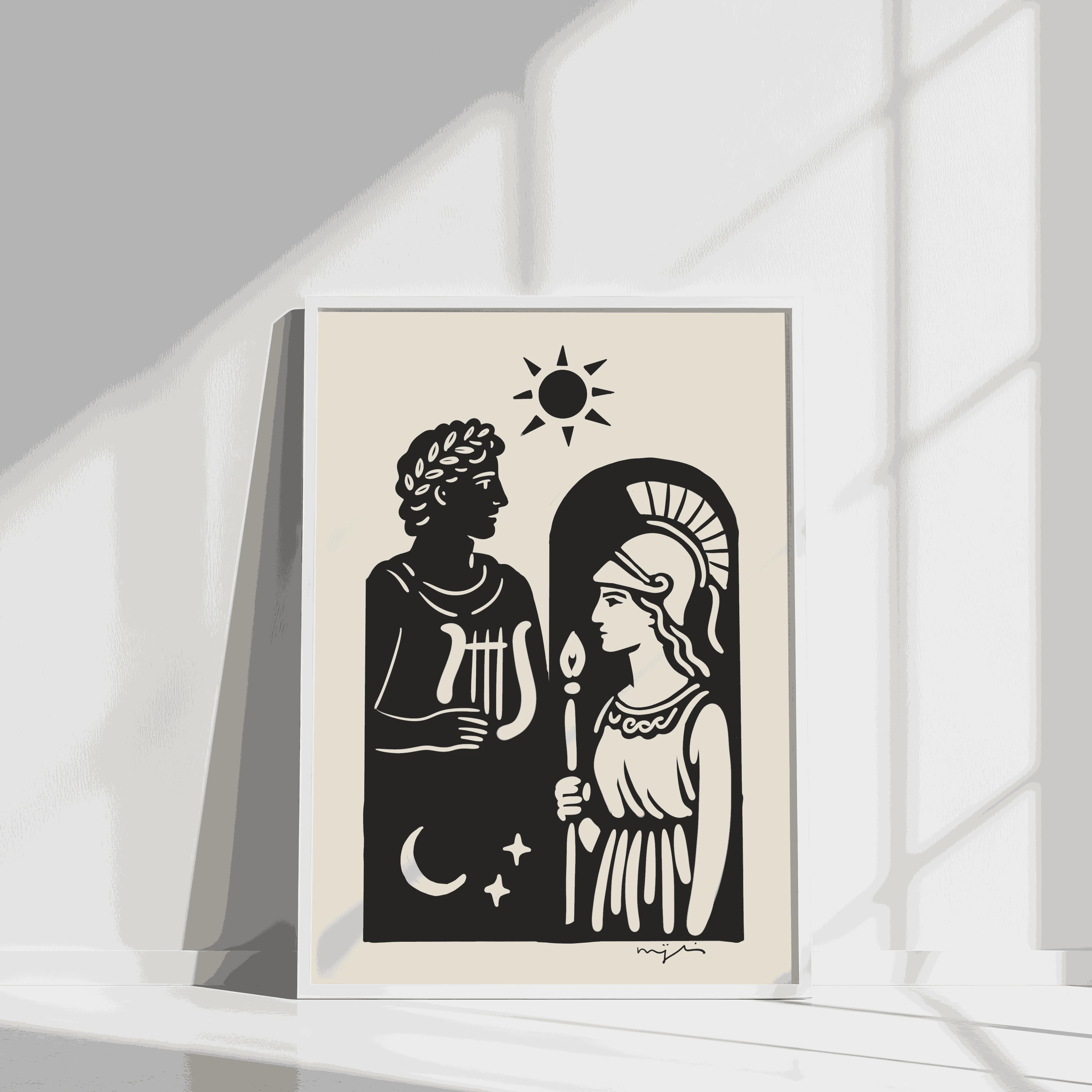 Gündüz Apollon Gece Athena // Fine Art Poster