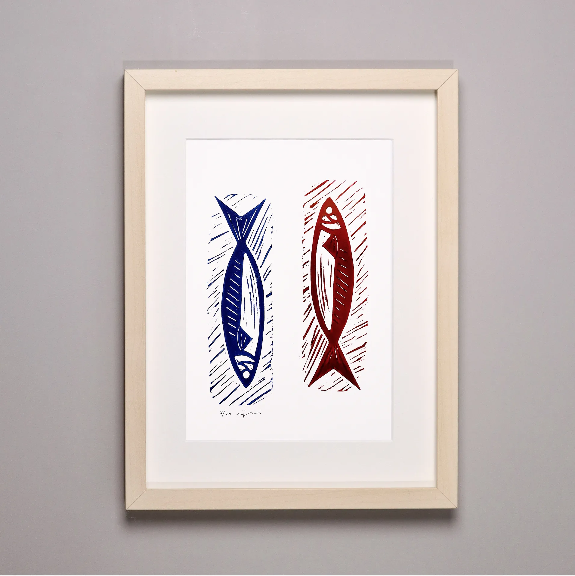 Uşaklar // Çerçeveli Linol Baskı