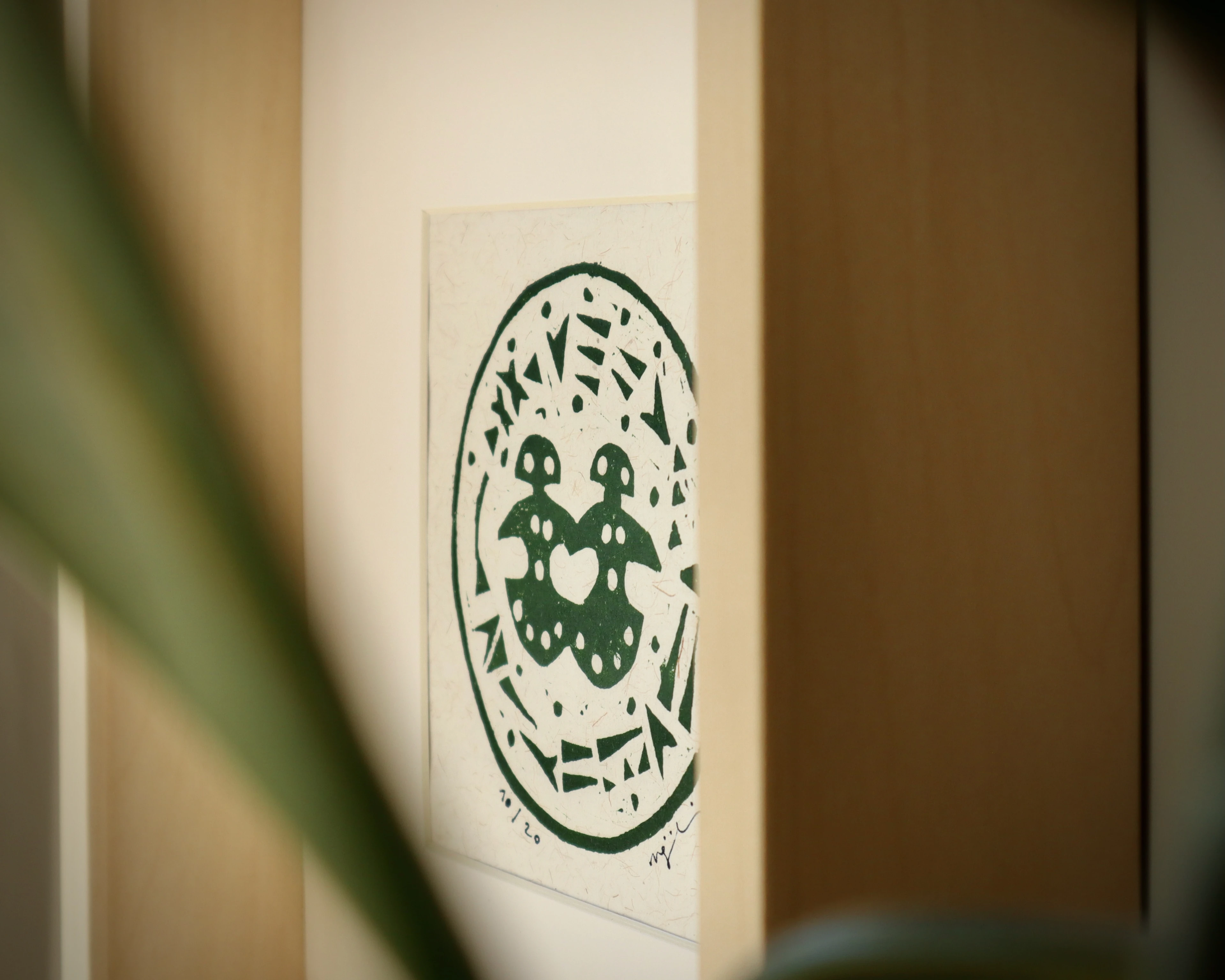 ikiz idoller // çerçeveli orijinal linol baskı