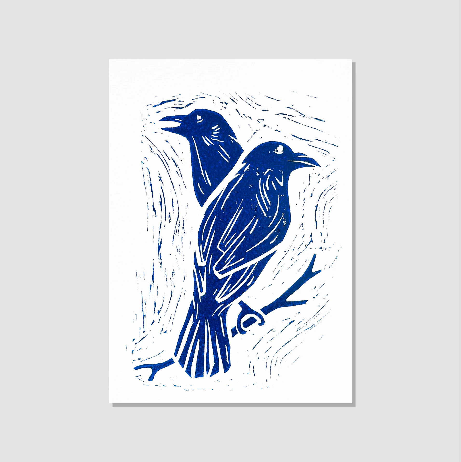 Kuzgunlar // Linol Baskı