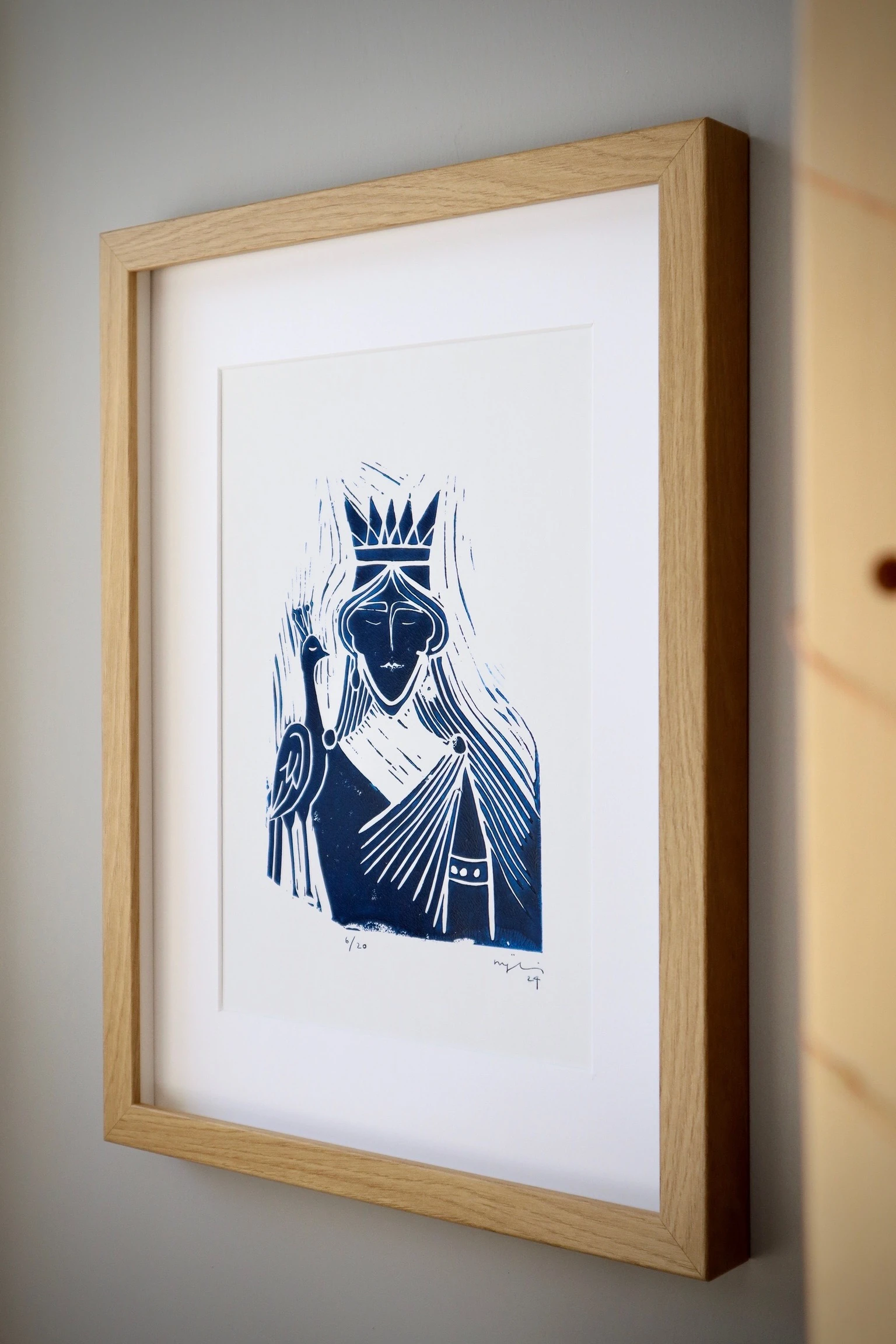 hera // çerçeveli [mavi] linol baskı