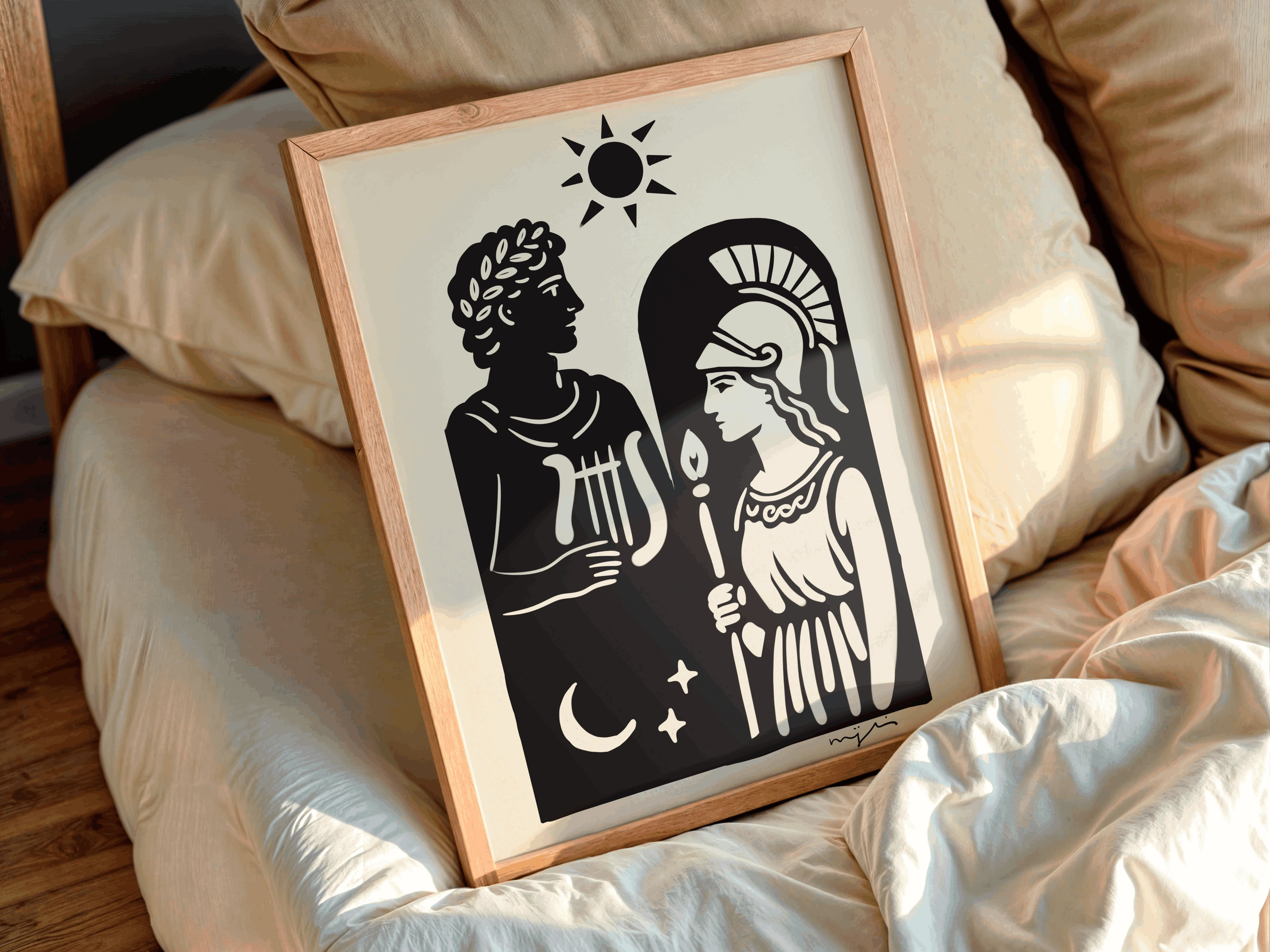 Gündüz Apollon Gece Athena // Fine Art Poster