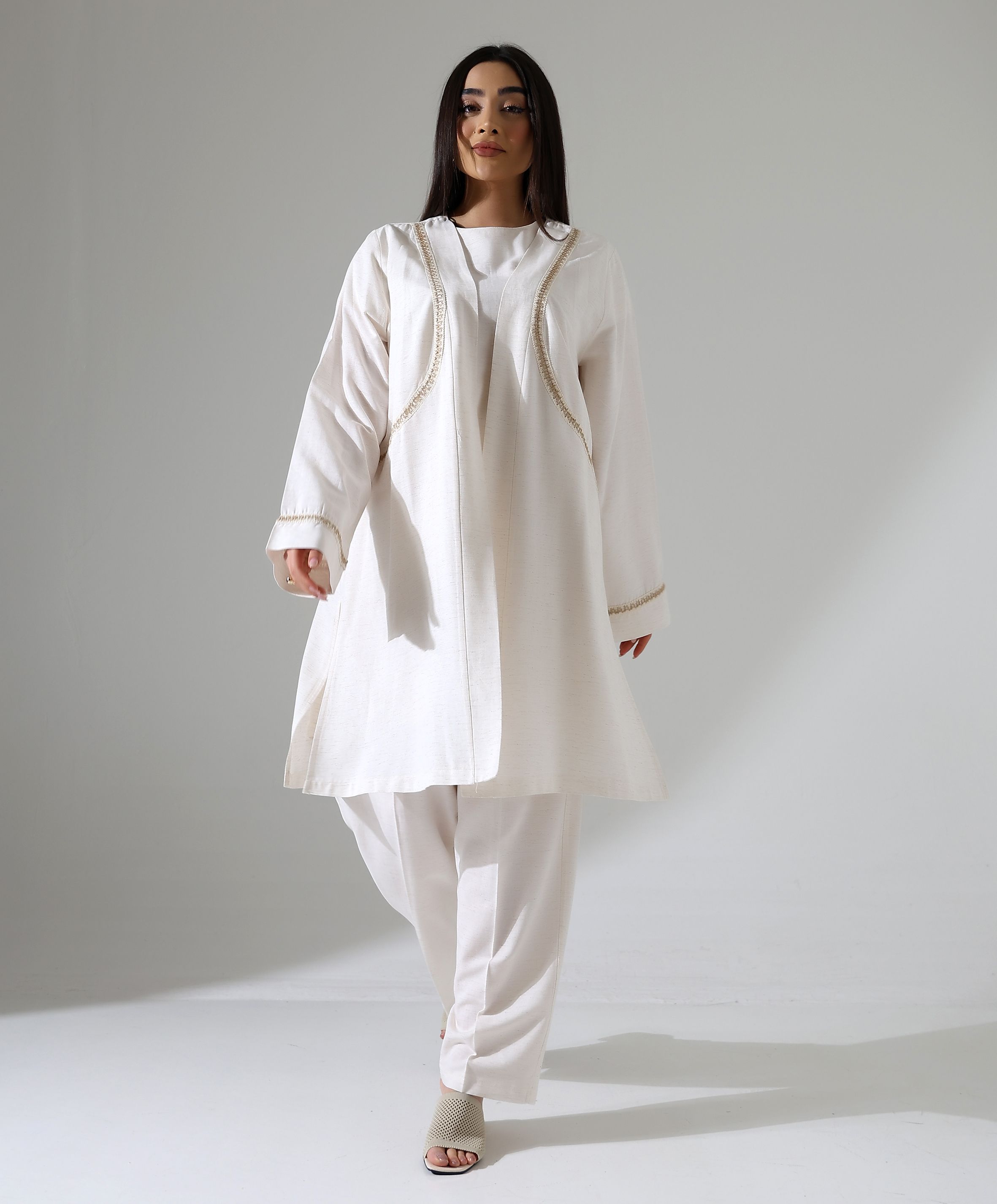 Keten Üçlü Kimono Takım