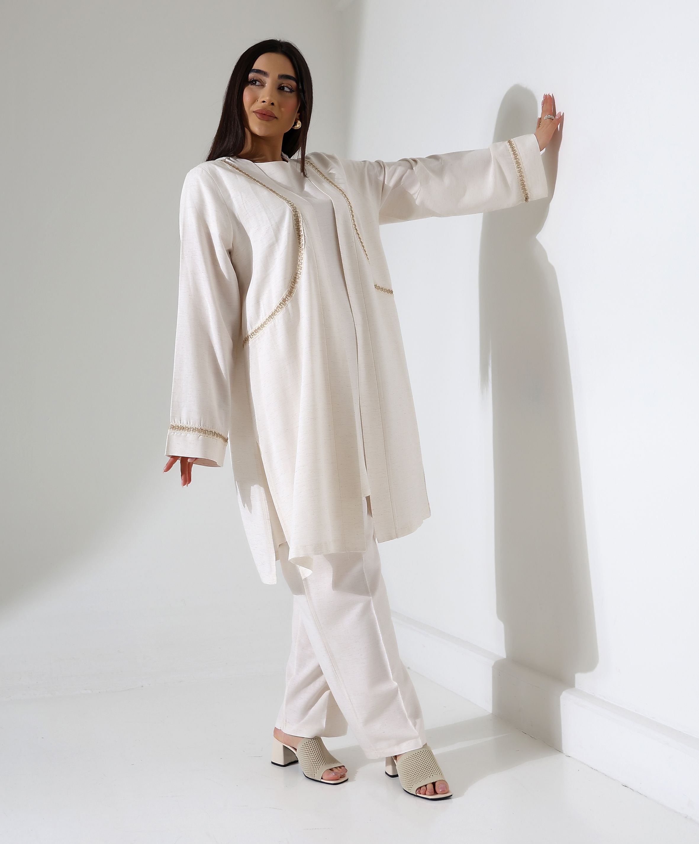 Keten Üçlü Kimono Takım