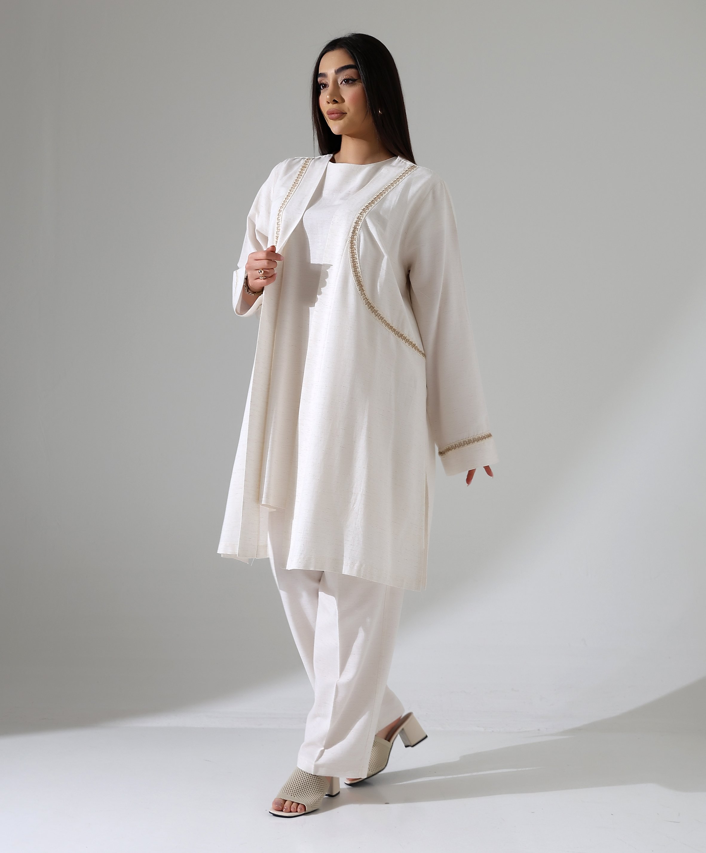 Keten Üçlü Kimono Takım
