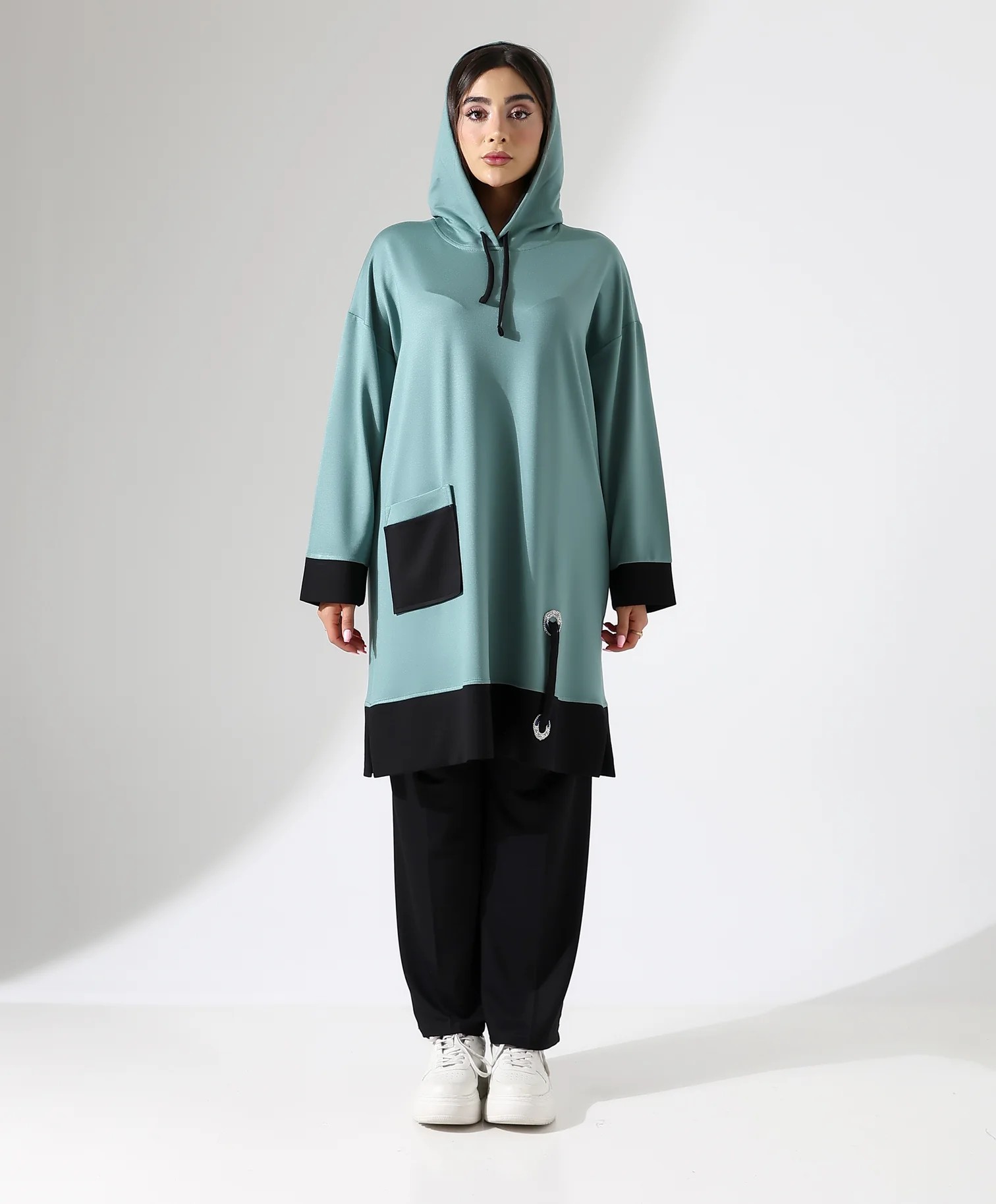 Yazlık Kapüşonlu Spor Takım - Mint