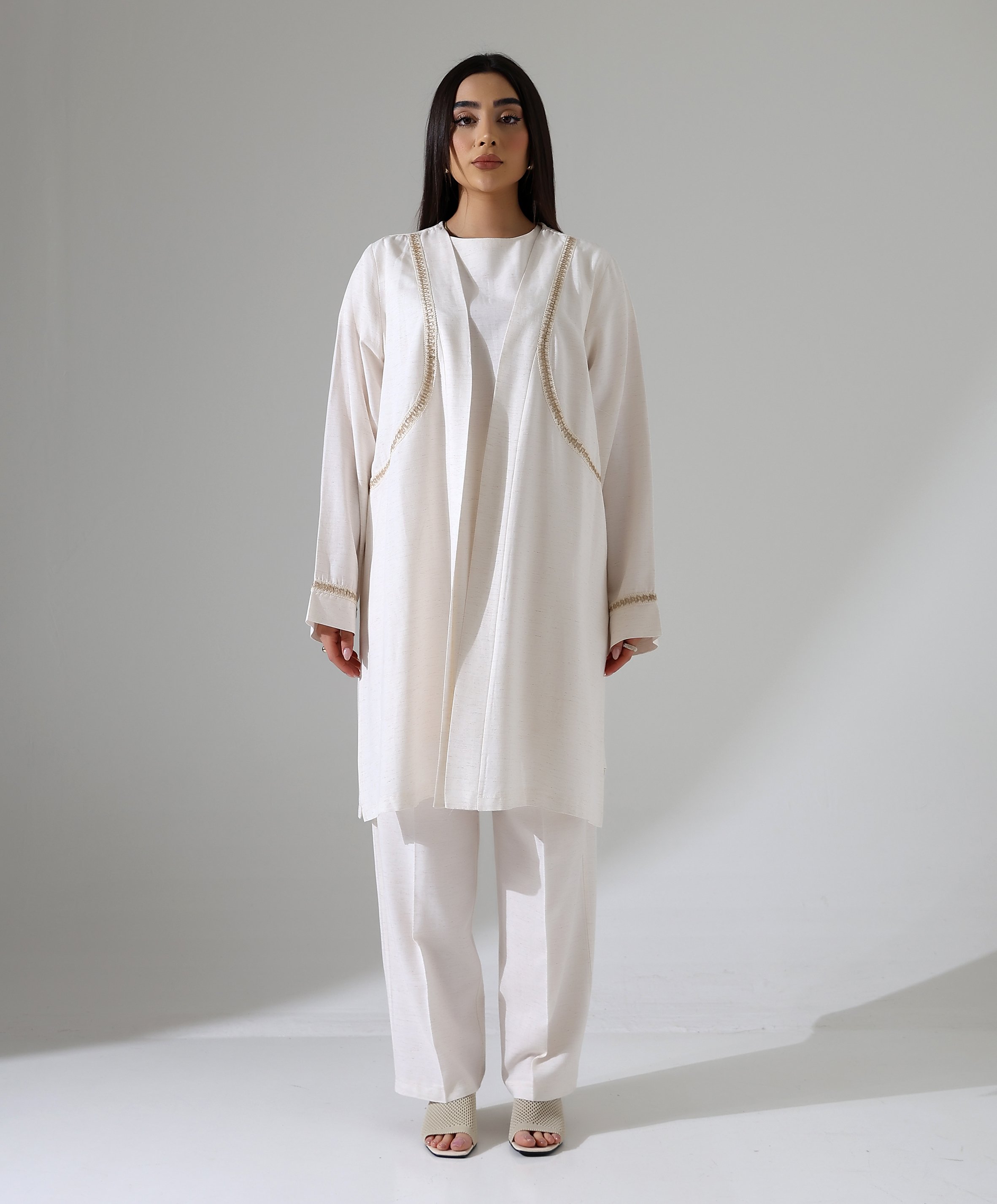Keten Üçlü Kimono Takım