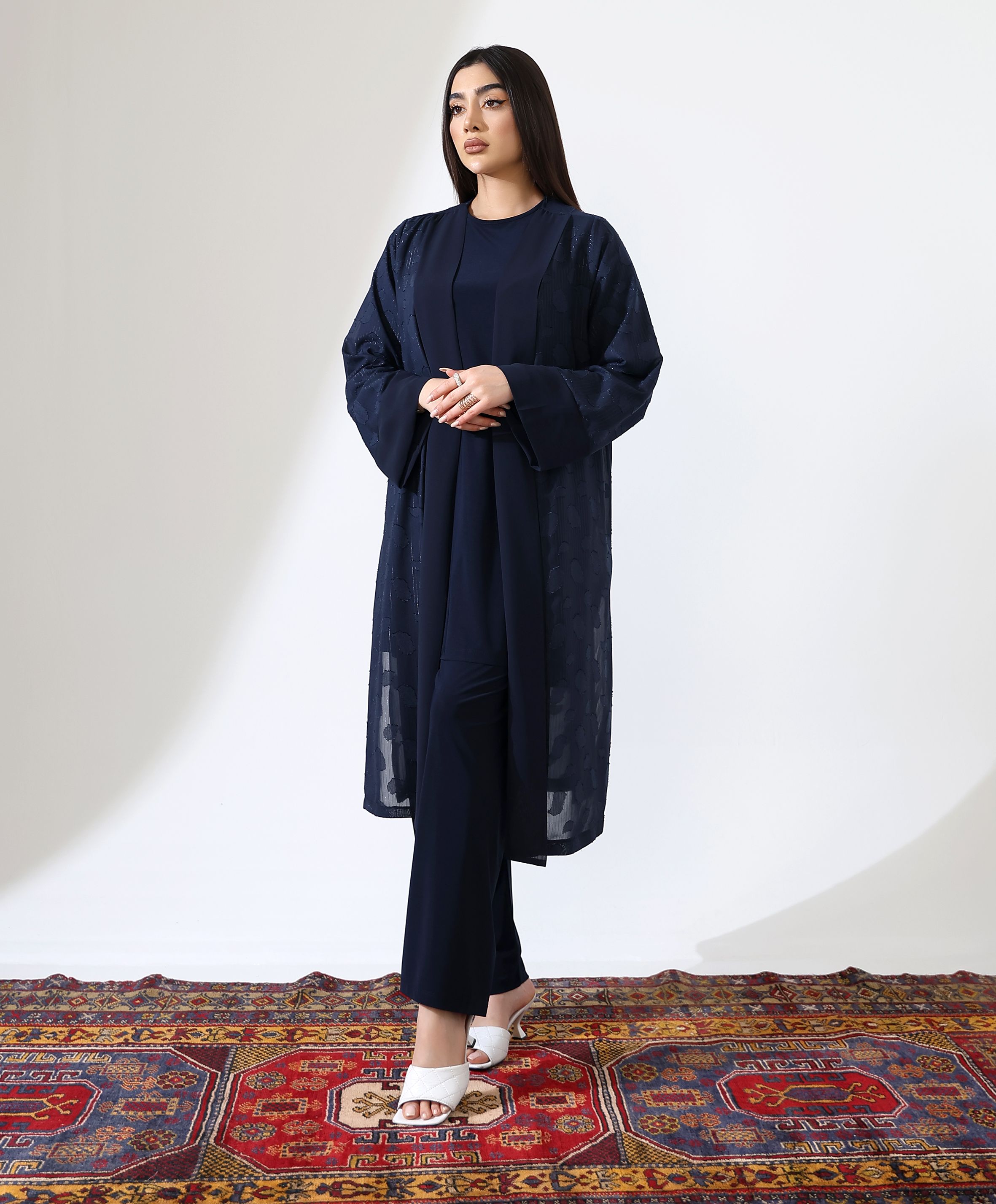 Hatun Şifon Üçlü Takım - Lacivert