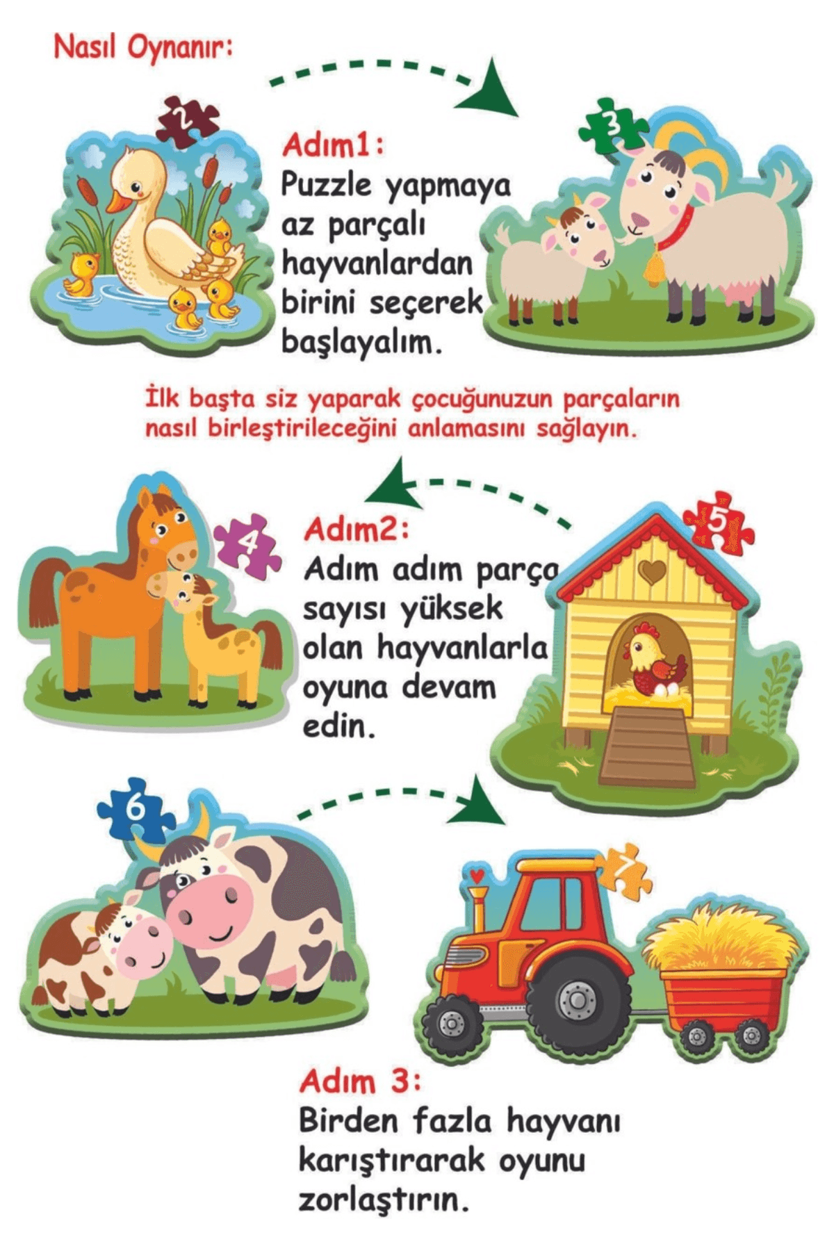 Baby Puzzle, Benim İlk Çiftlik Puzzle'm, Hayvanlar Yapboz, 2+ Yaş