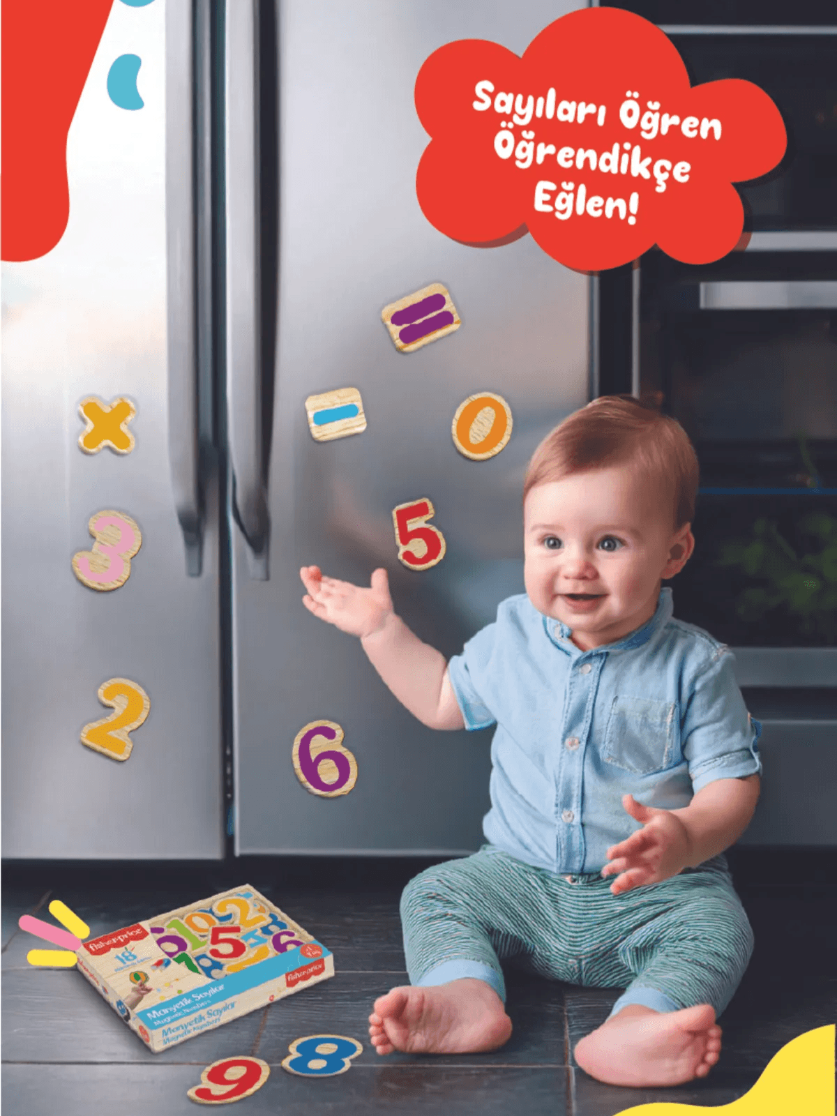 Fisher-Price Eğitici Mıknatıslı Sayılar Seti - Buzdolabı Ve Metal Yüzeyler Için 18 Parça