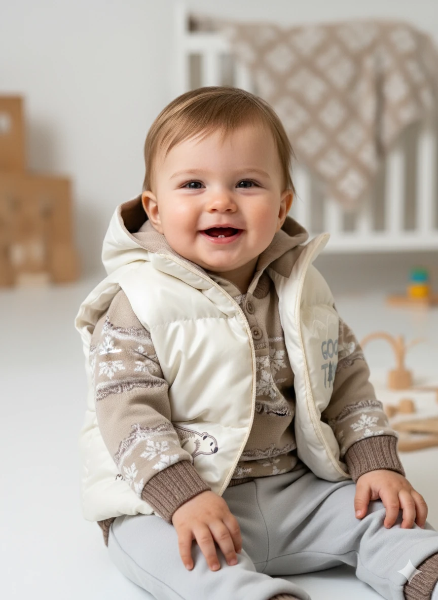 Erkek Bebek Good Time Yelekli Üçlü Takım