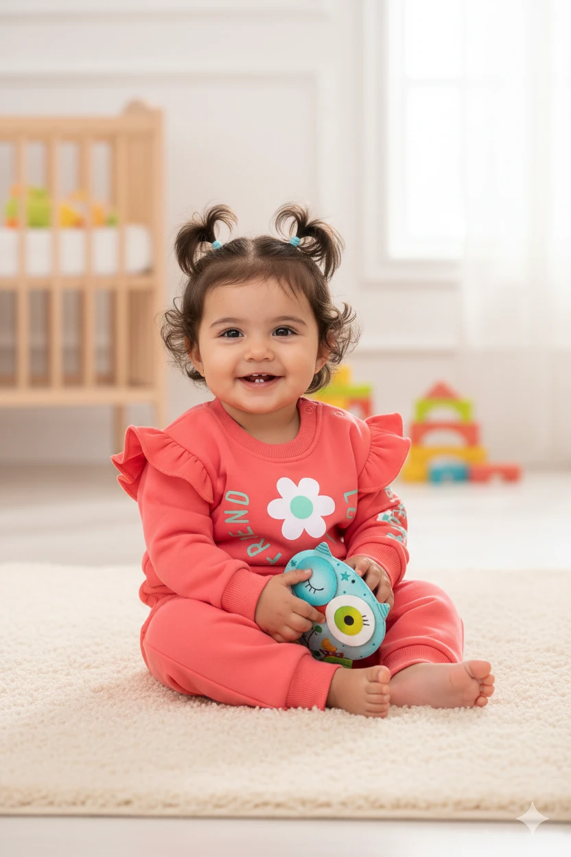 Kız Bebek Şardonlu Love My Friend Yazılı İkili Takım - Pembe